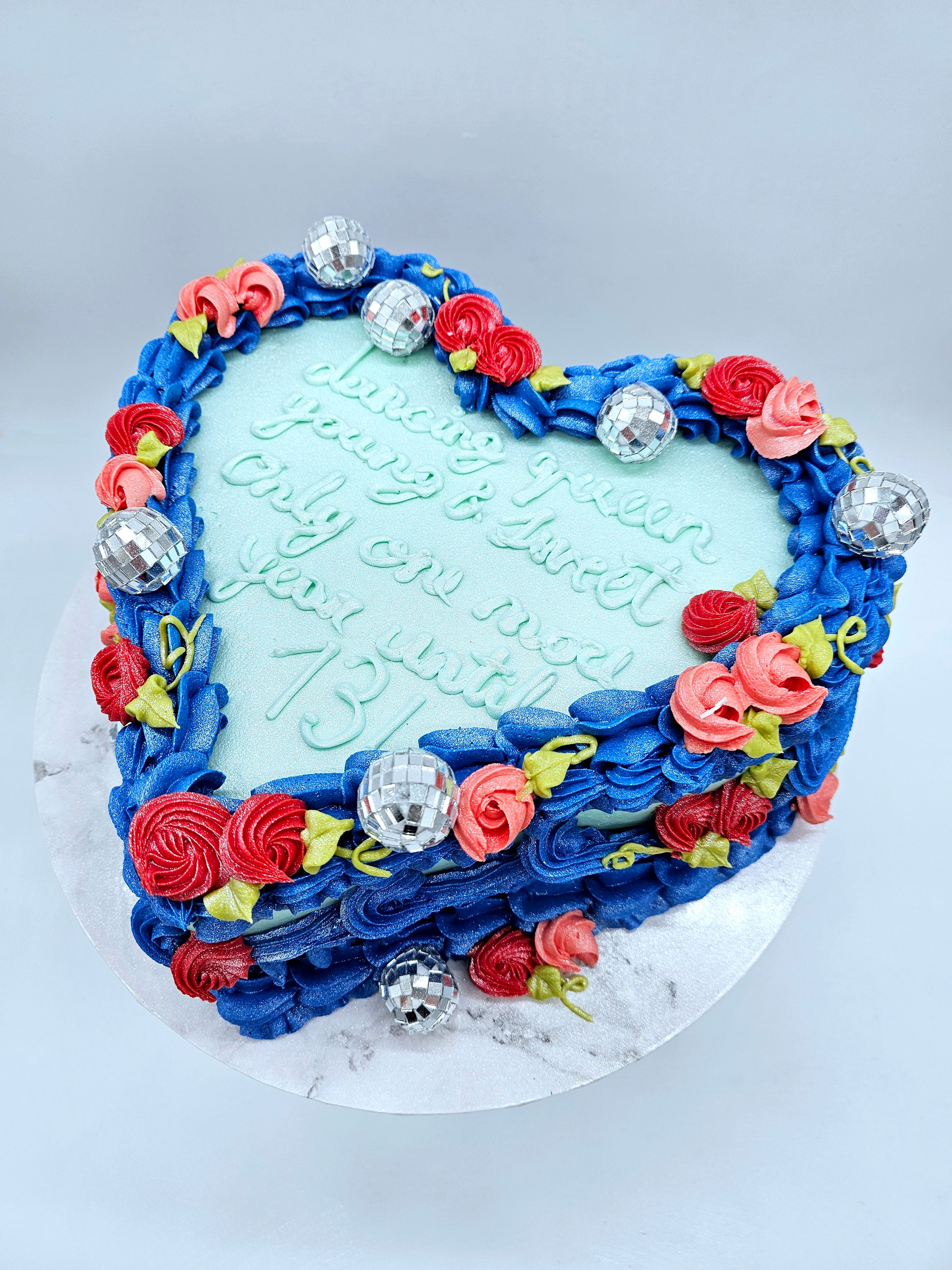 Mamma Mia Disco Heart Cake – ABBA-Inspired Party Cake - Cake Secret