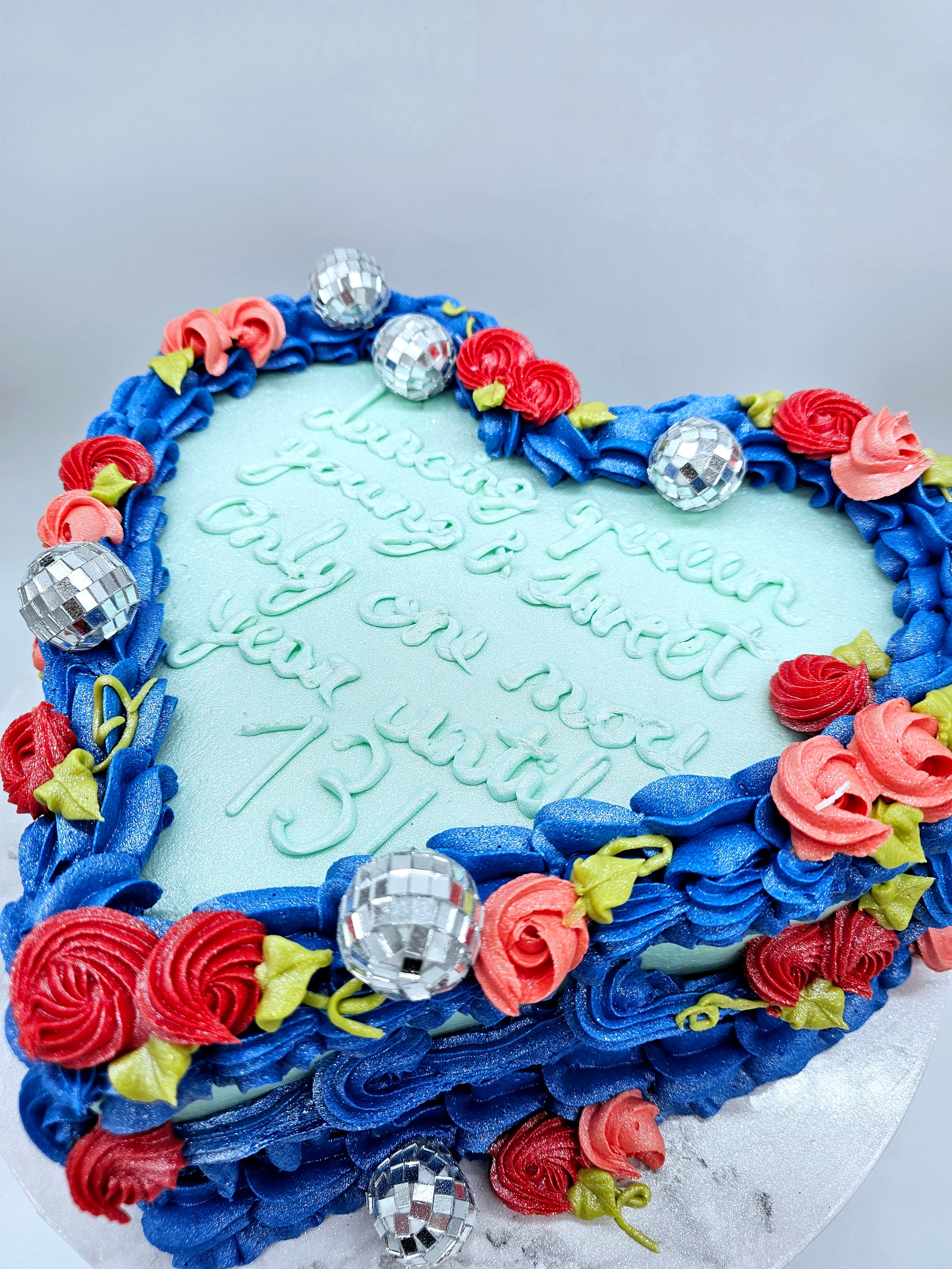 Mamma Mia Disco Heart Cake – ABBA-Inspired Party Cake - Cake Secret
