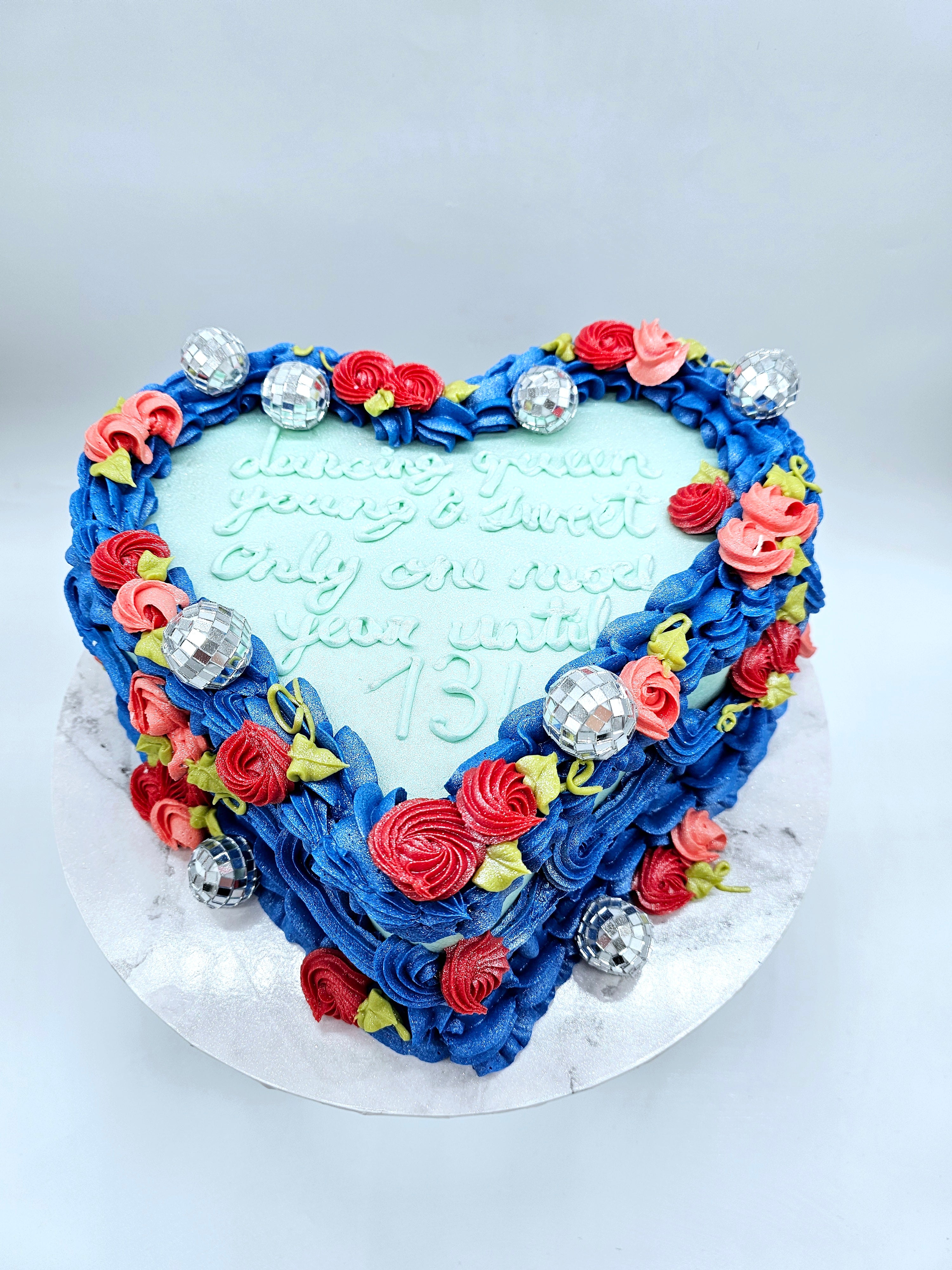 Mamma Mia Disco Heart Cake – ABBA-Inspired Party Cake - Cake Secret