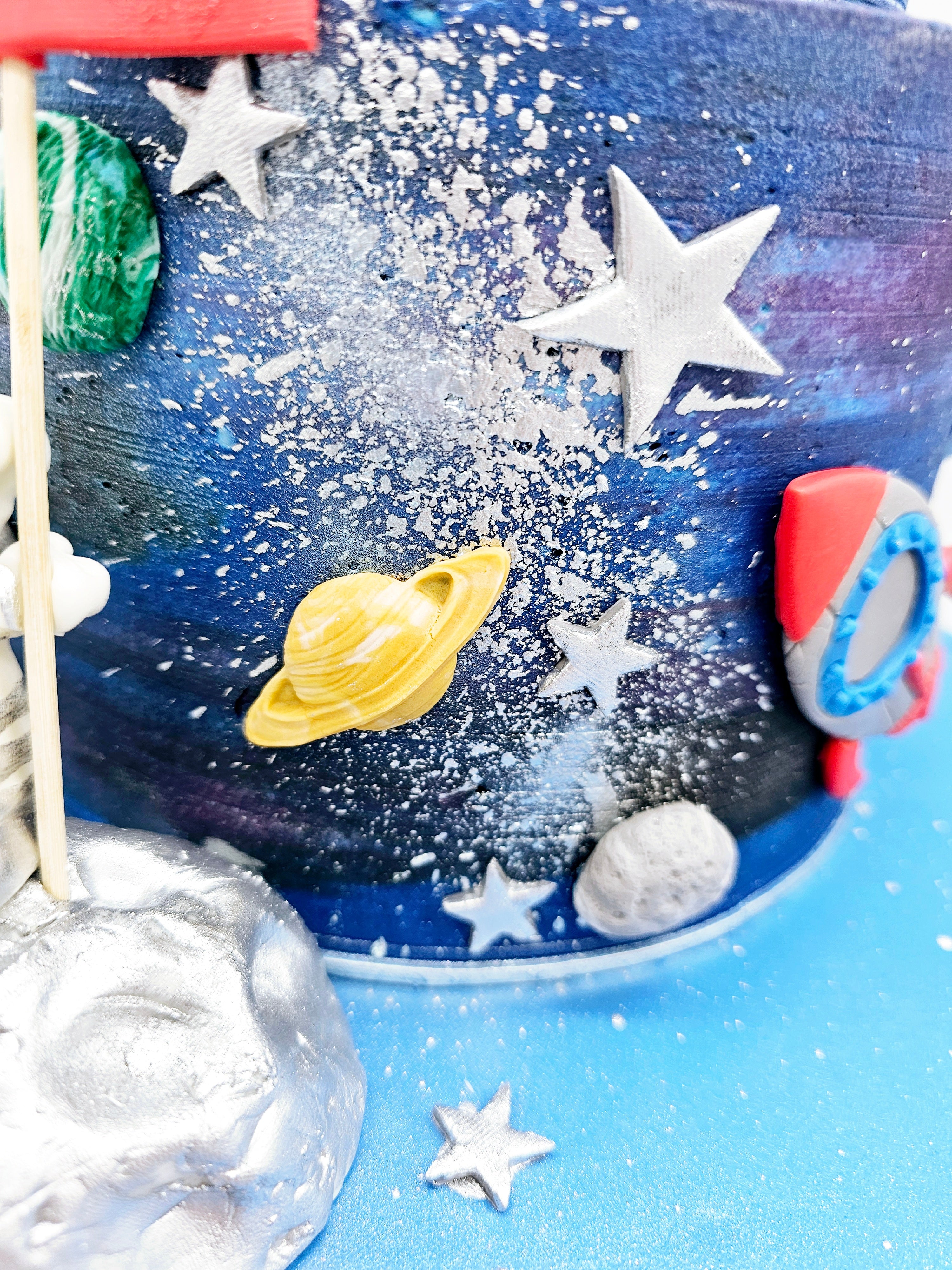Eggless Outer Space Rocket Birthday Cake – Astronaut Galaxy Theme - Cake Secret