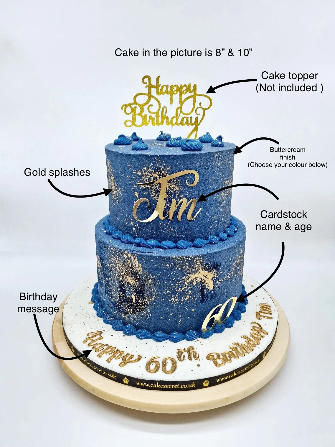 Golden Age Birthday Cake - Cake Secret