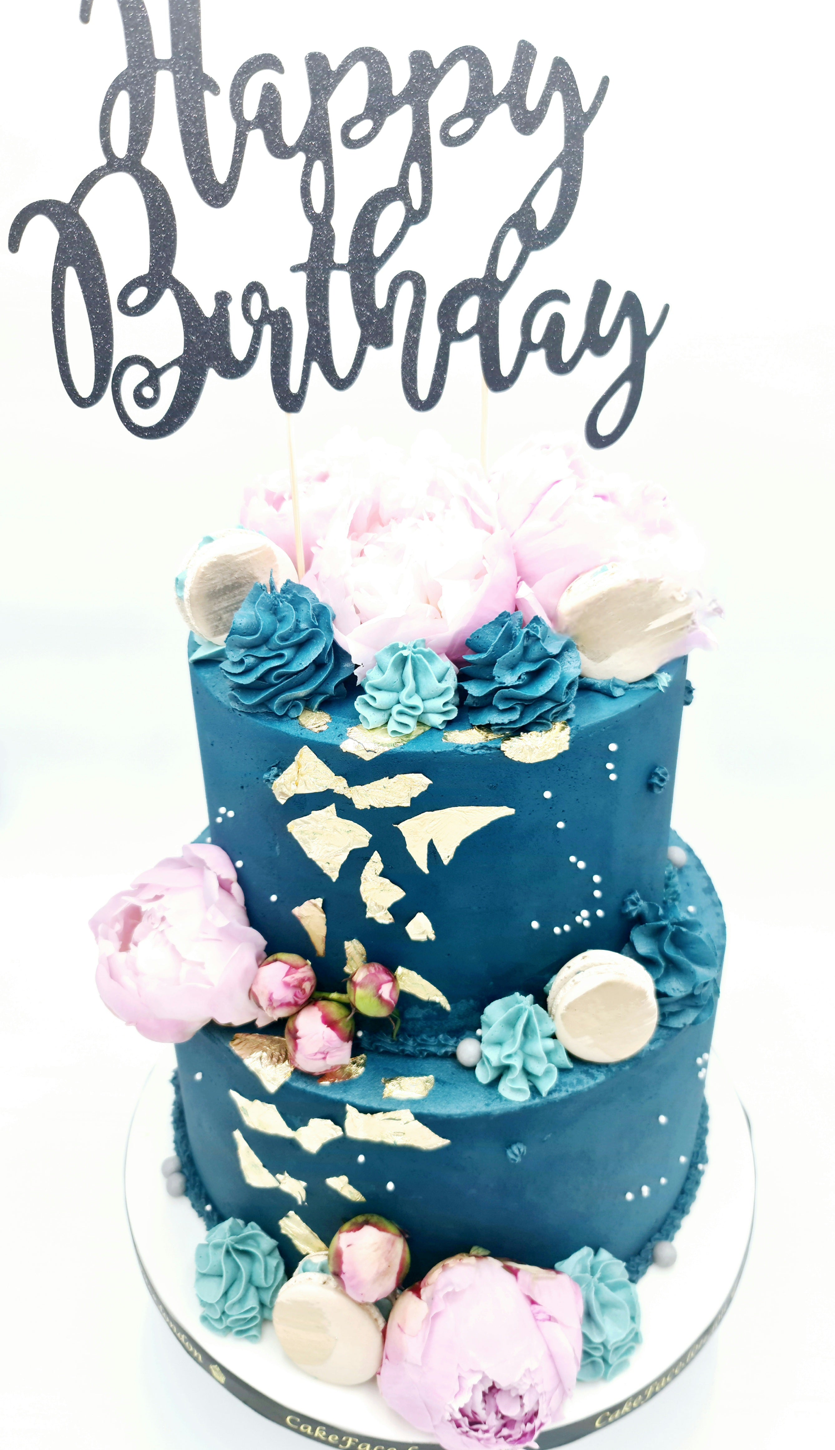Golden Blossom Buttercream Birthday Cake - Cake Secret