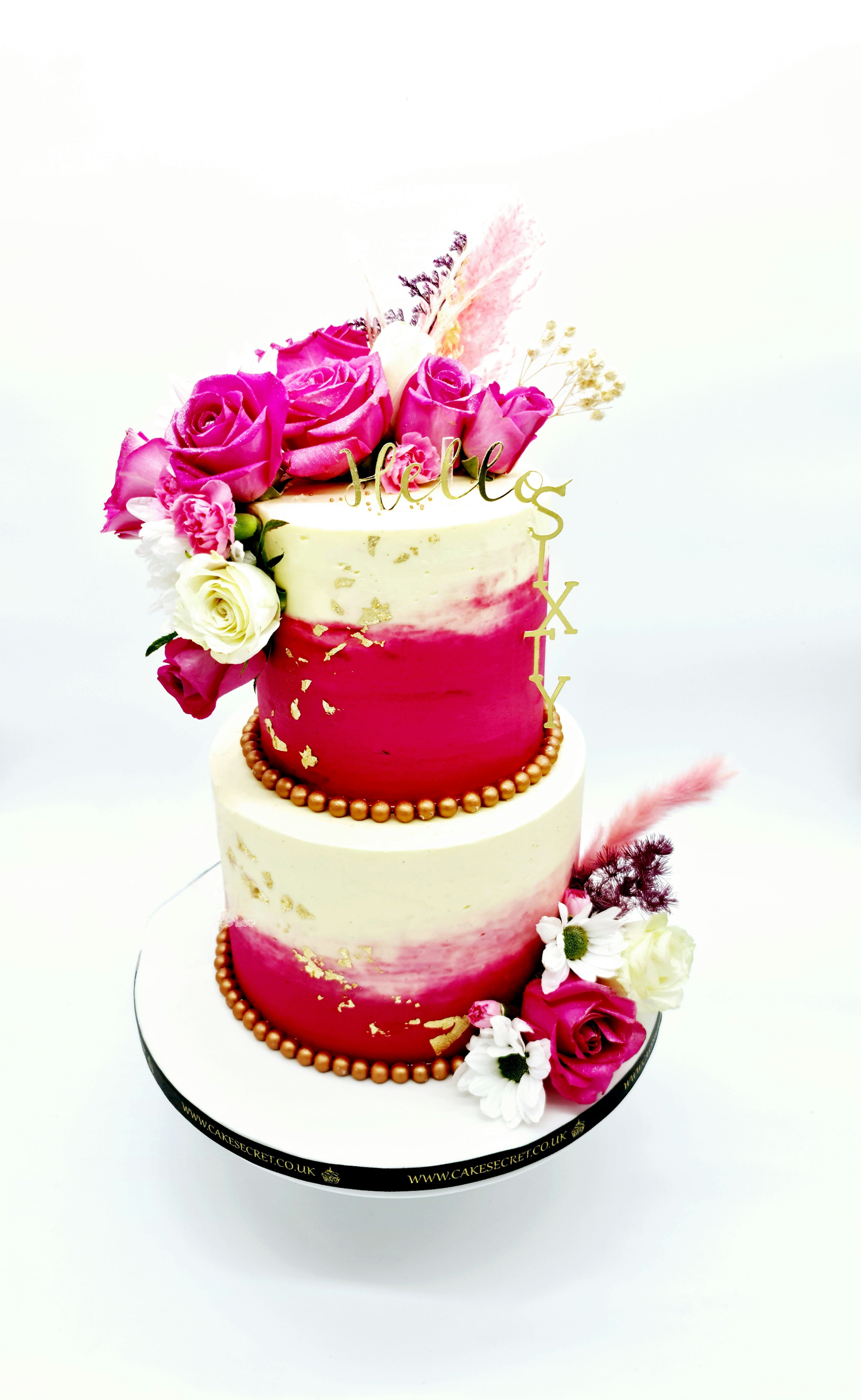 Floral Ombre Elegance Birthday Cake - Cake Secret