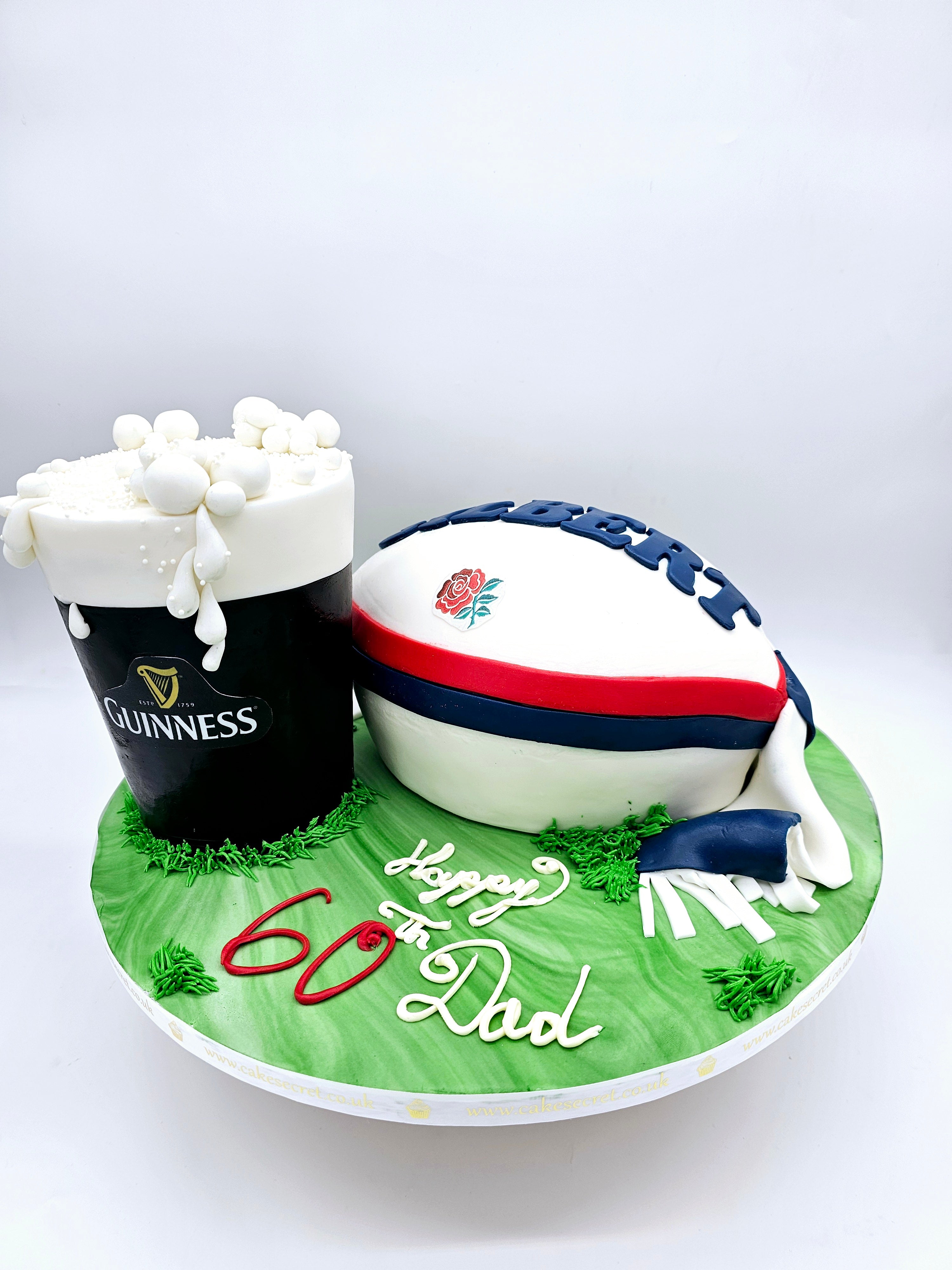 Rugby Ball and Guinness Pint Cake - Cake Secret