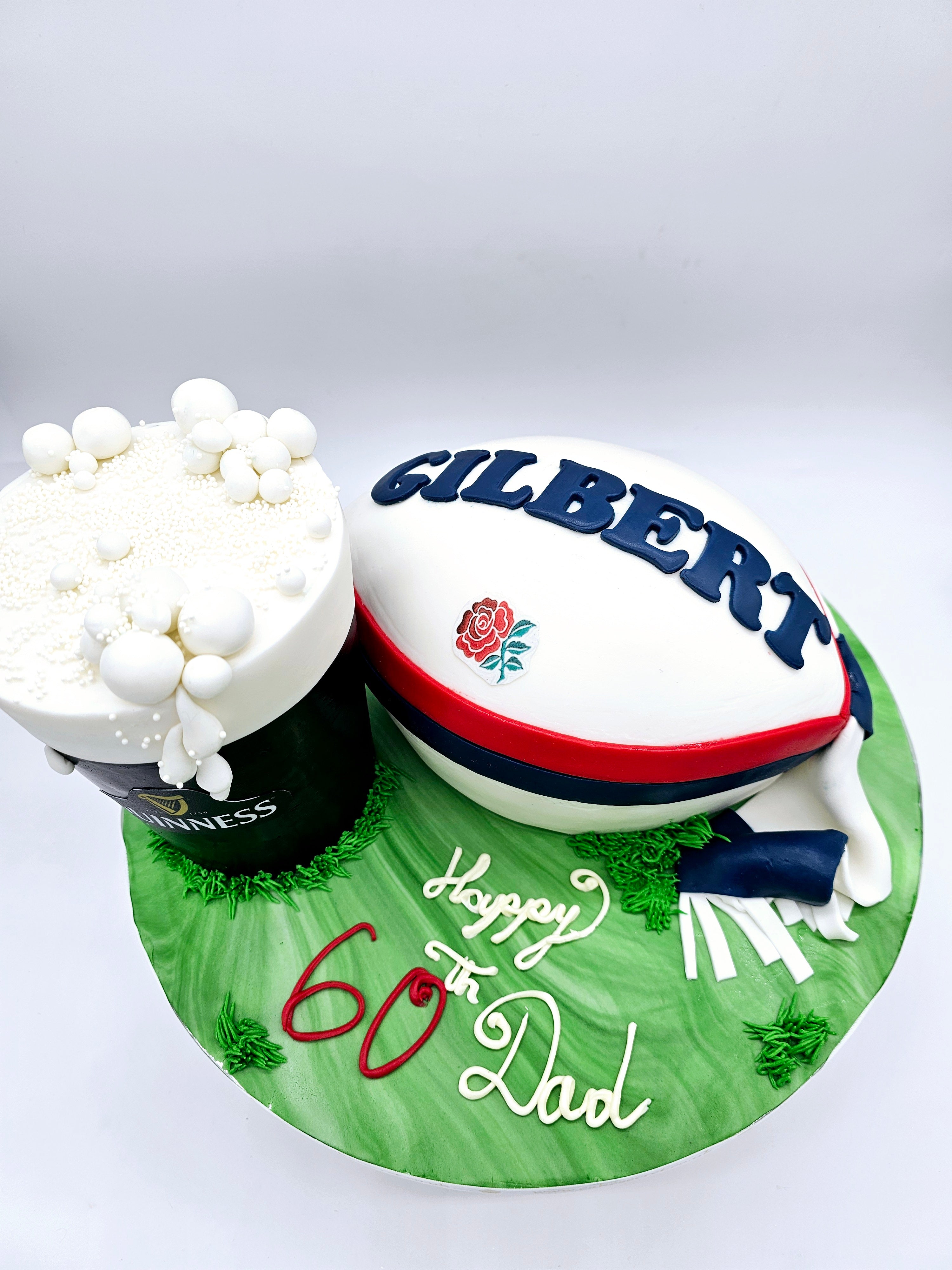 Rugby Ball and Guinness Pint Cake - Cake Secret