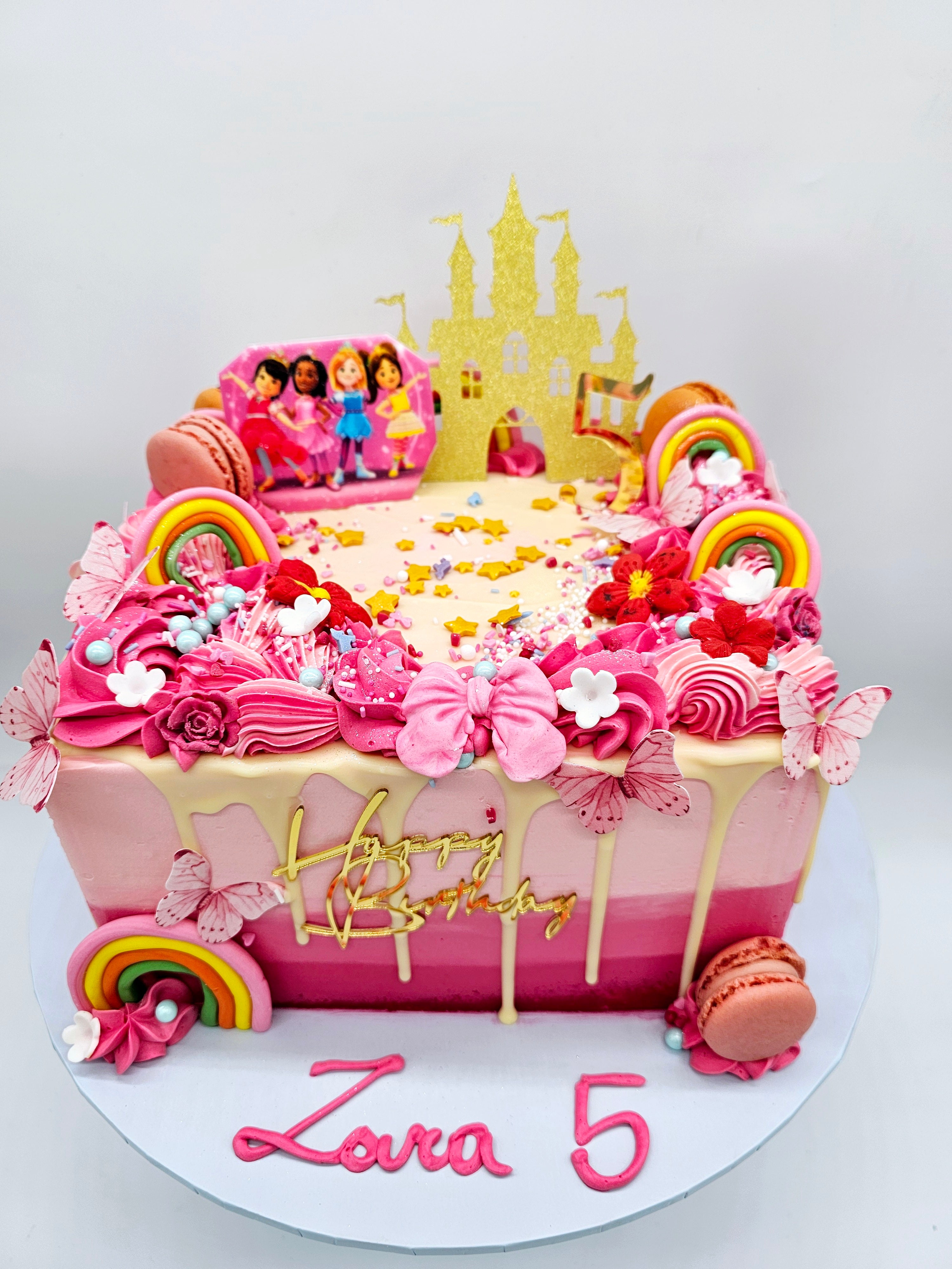 Eggless Princess Rainbow Birthday Cake - Cake Secret