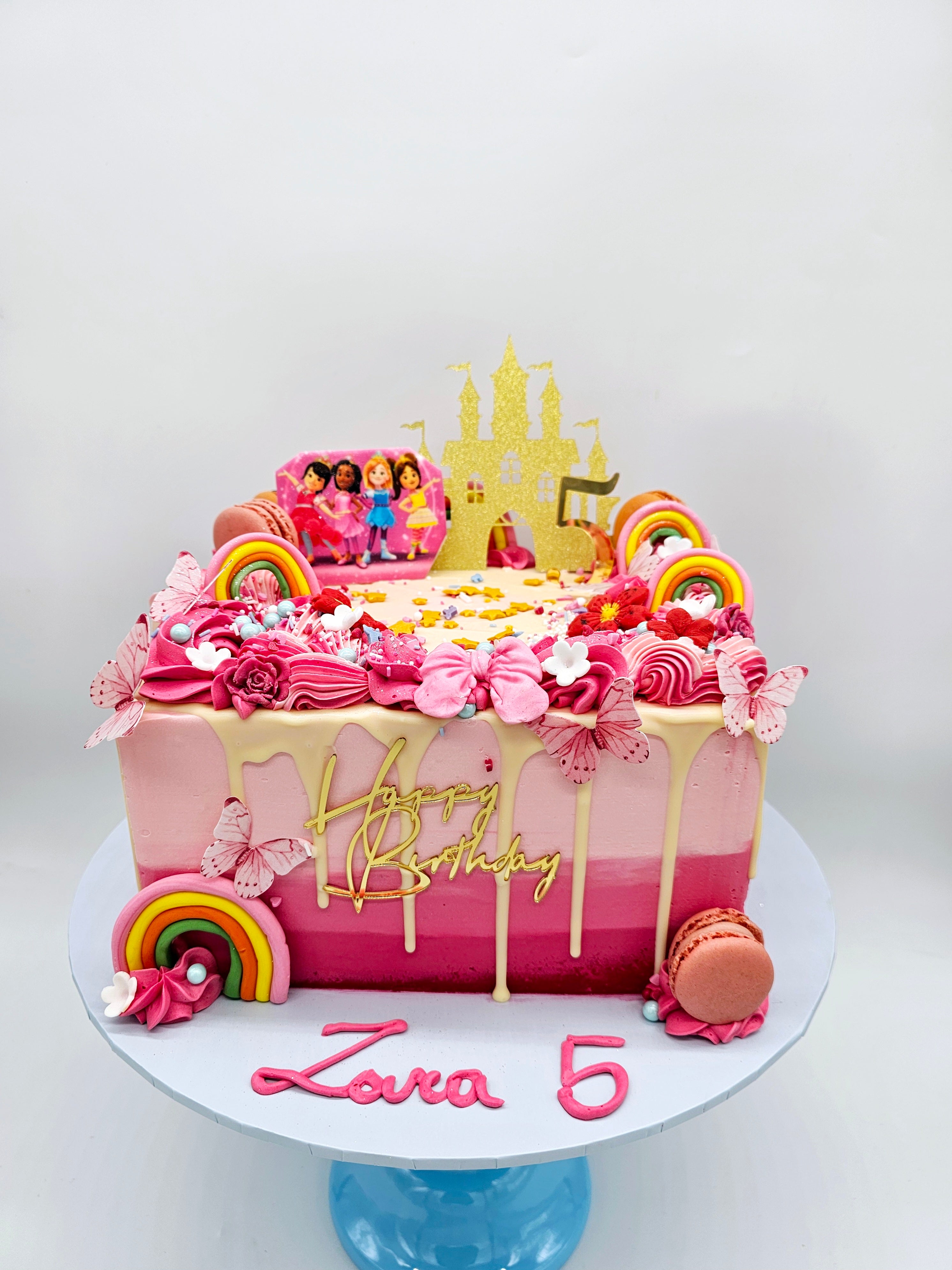 Eggless Princess Rainbow Birthday Cake - Cake Secret