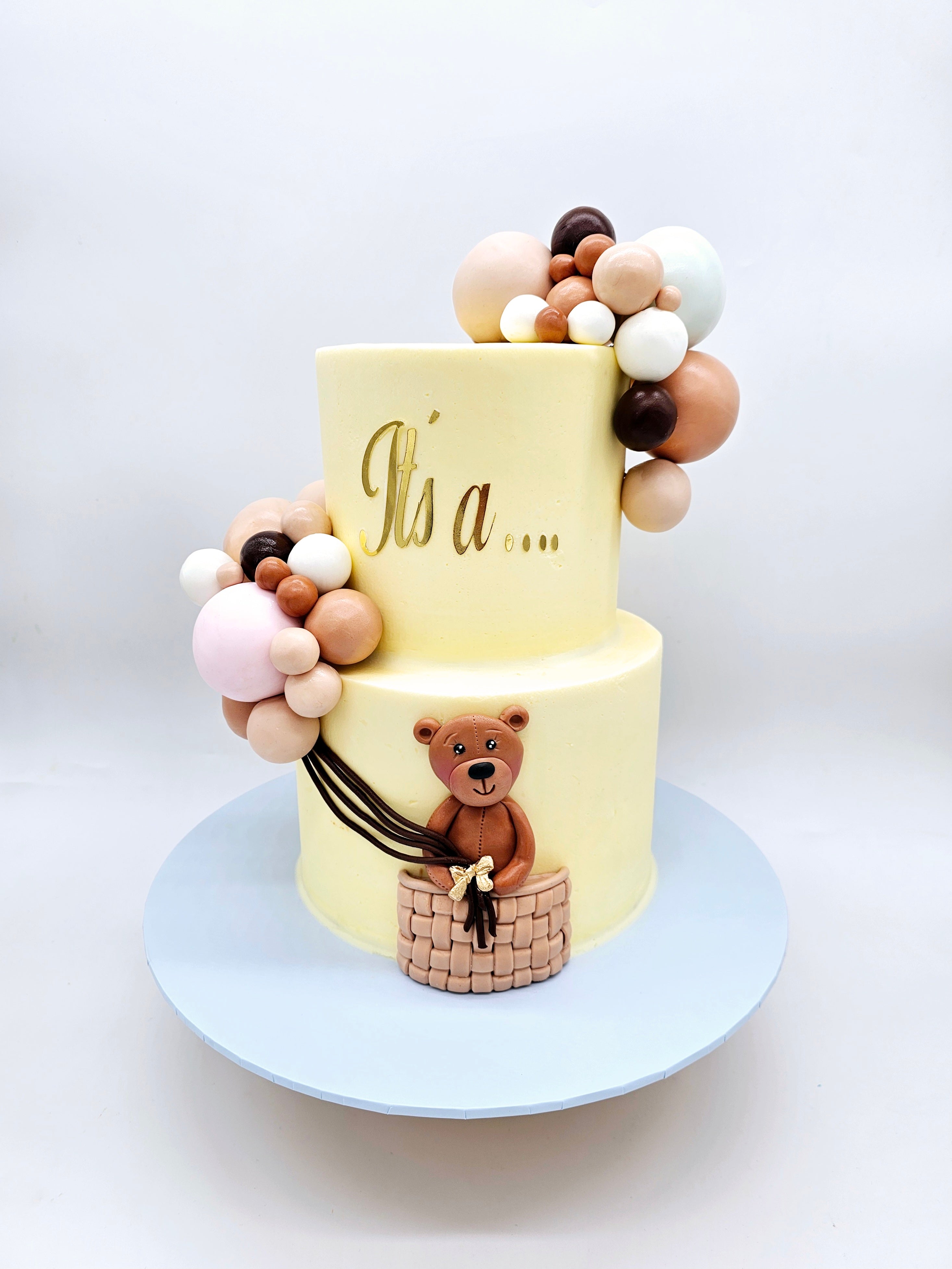Teddy Bear Gender Reveal/ Baby Shower Cake - Cake Secret