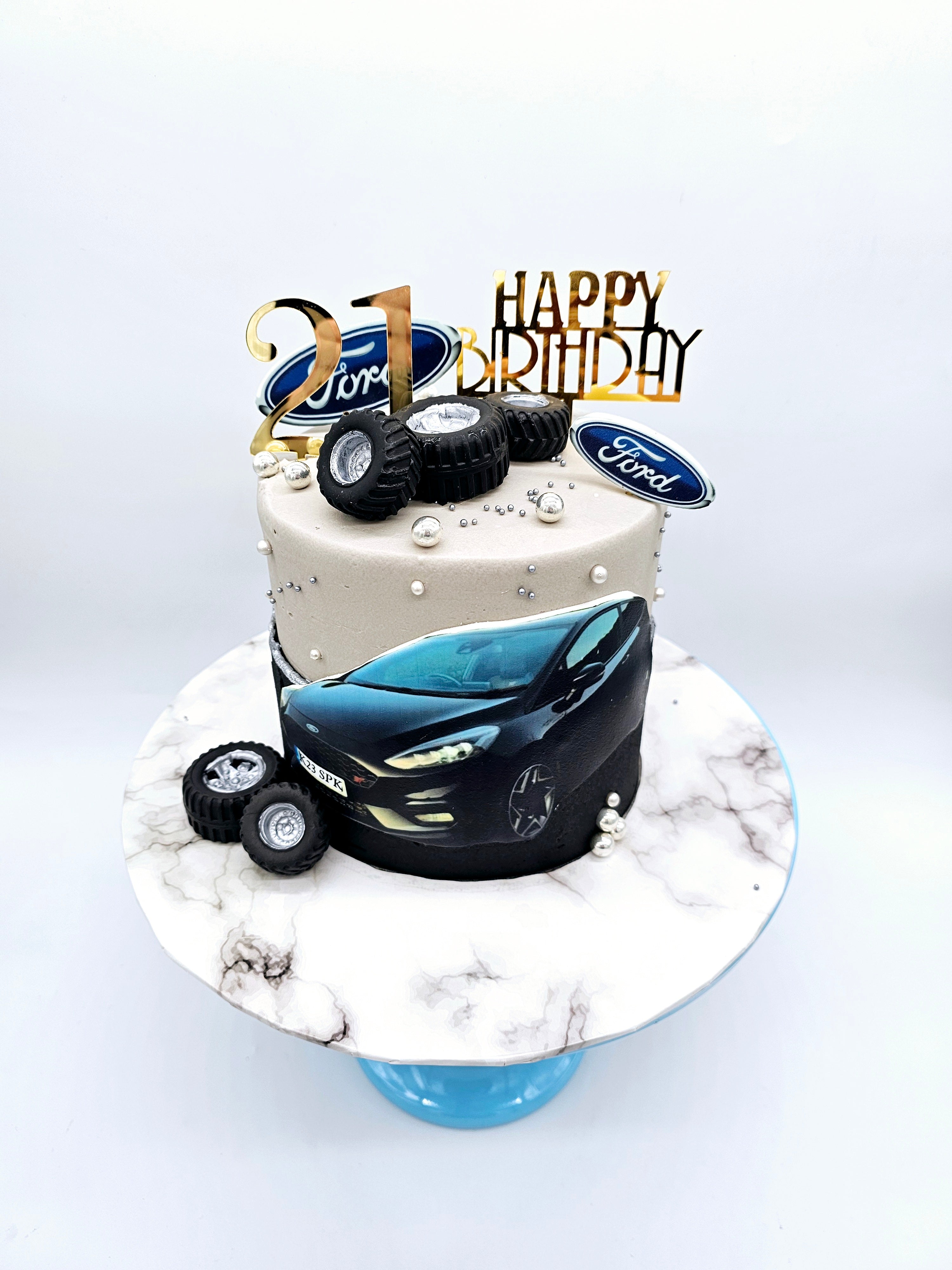 Vegan Custom Car-Themed Birthday Cake - Cake Secret