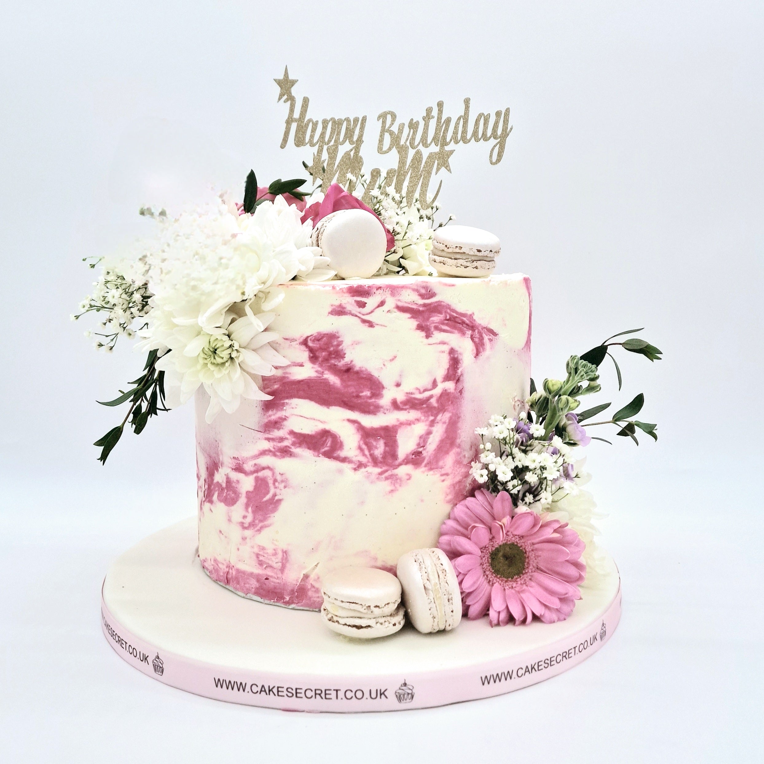 Marble Elegance Buttercream Birthday Cake - Cake Secret