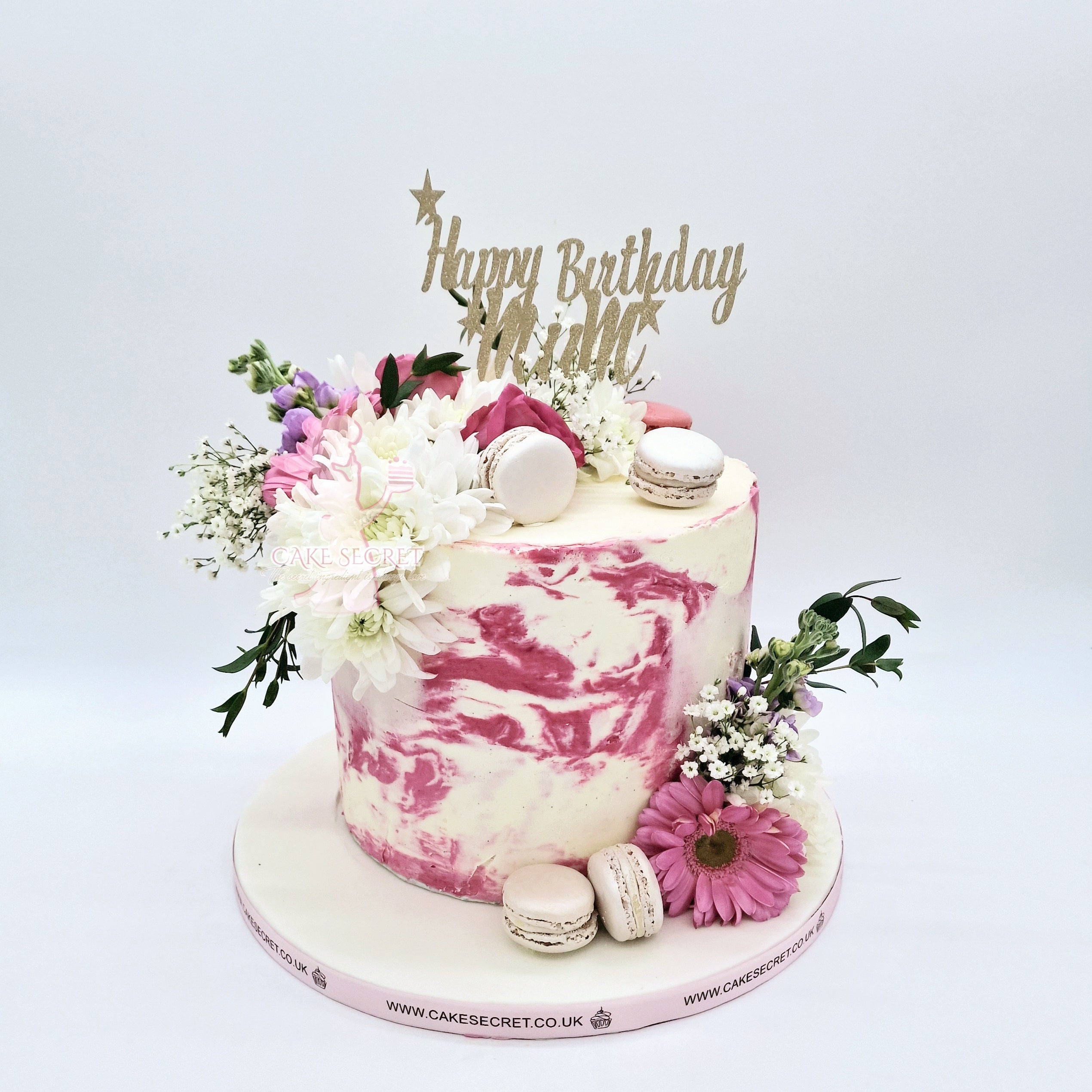 Marble Elegance Buttercream Birthday Cake - Cake Secret
