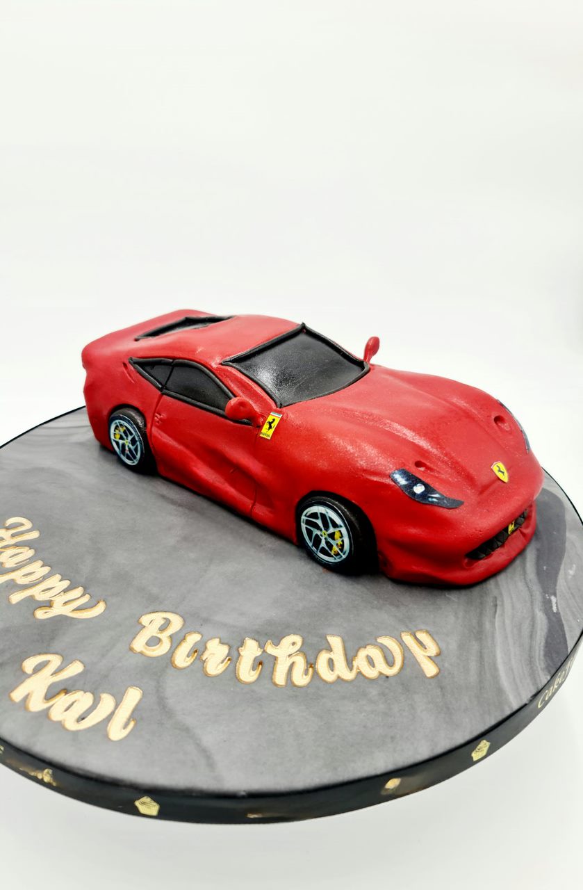 Edible Masterpiece 3D Handcrafted Ferrari Car Cake - Cake Secret