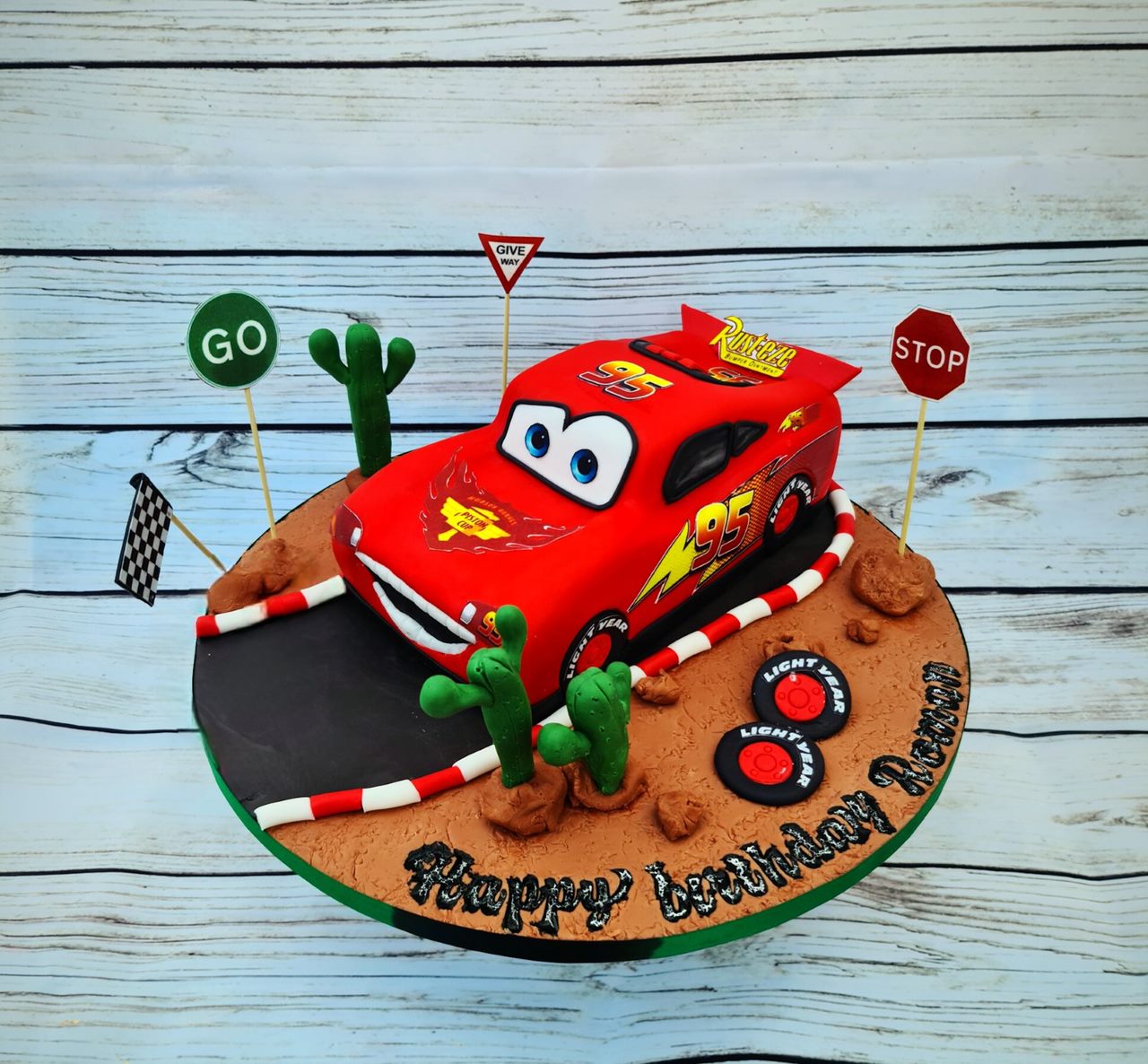 SpeedyDelights Lightning McQueen 3D Cake - Cake Secret