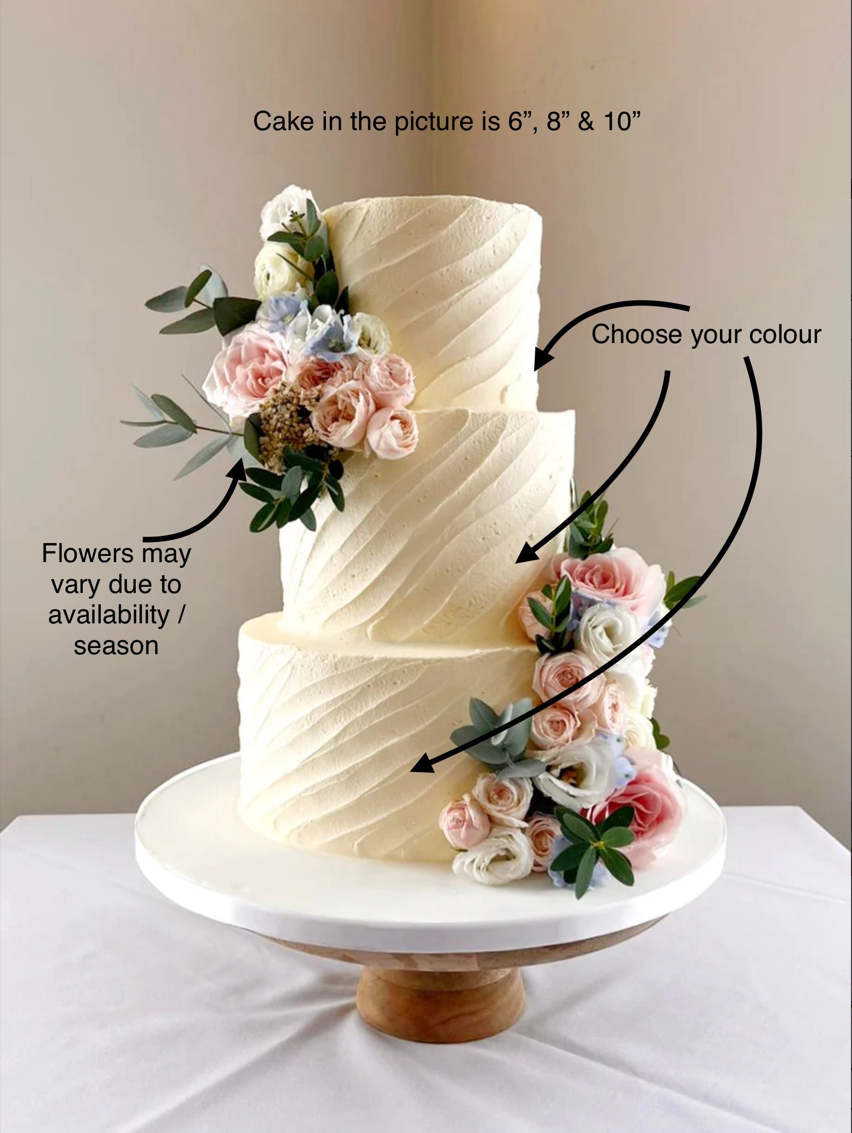 Whimsical Bloom Buttercream Wedding Cake - Cake Secret