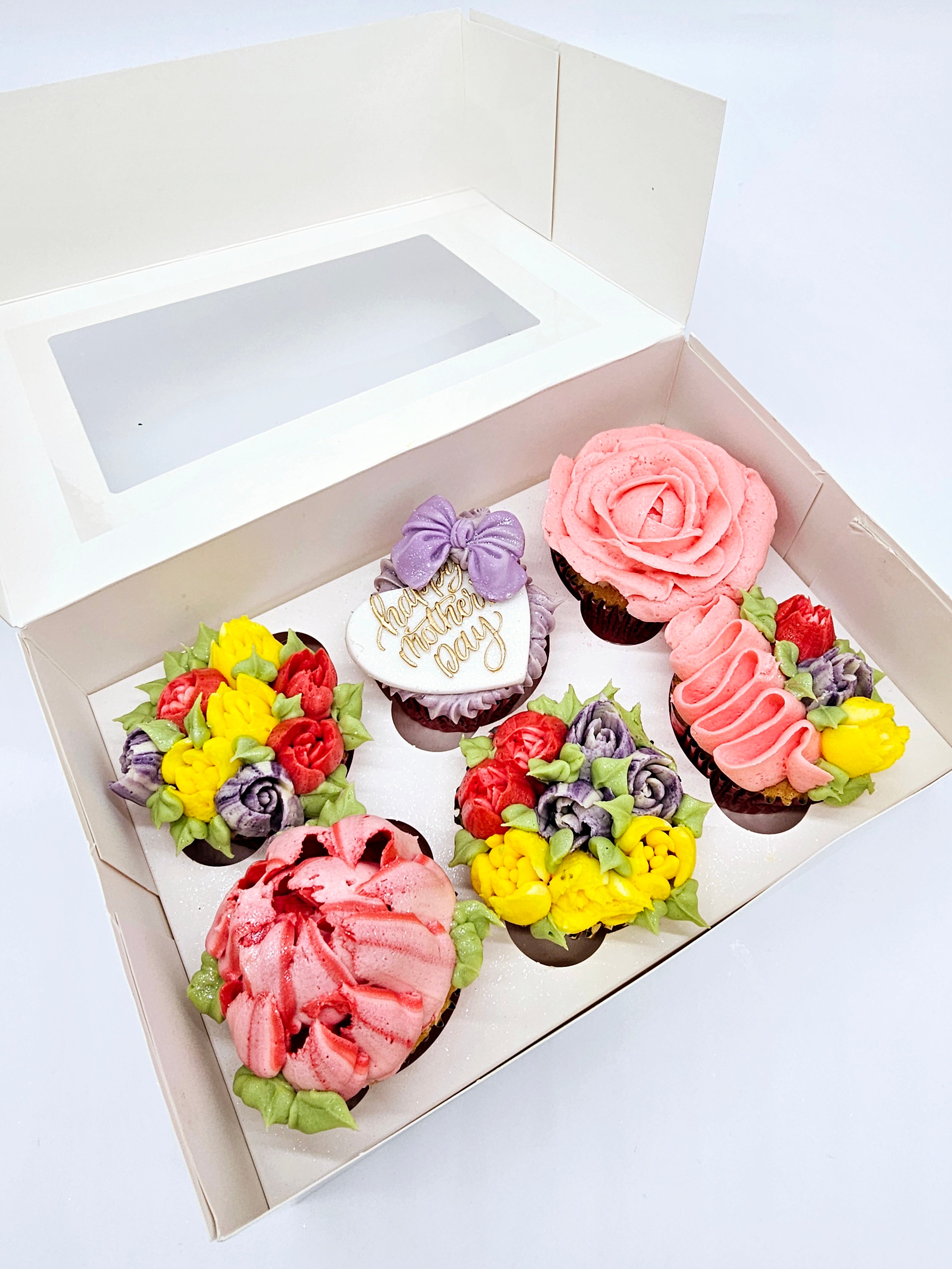 Floral Elegance Mother's Day Cupcakes - Cake Secret