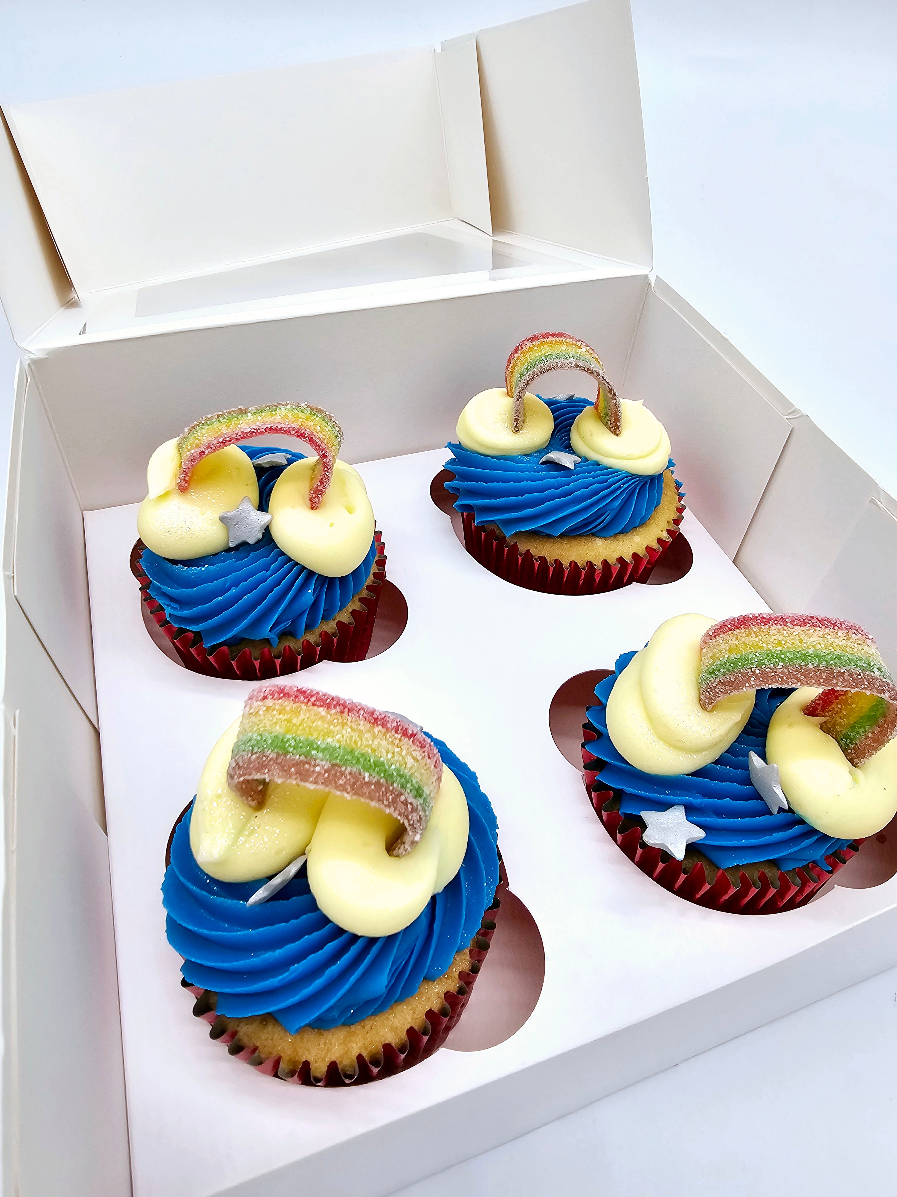 Radiant Bliss Rainbow Cupcakes - Cake Secret