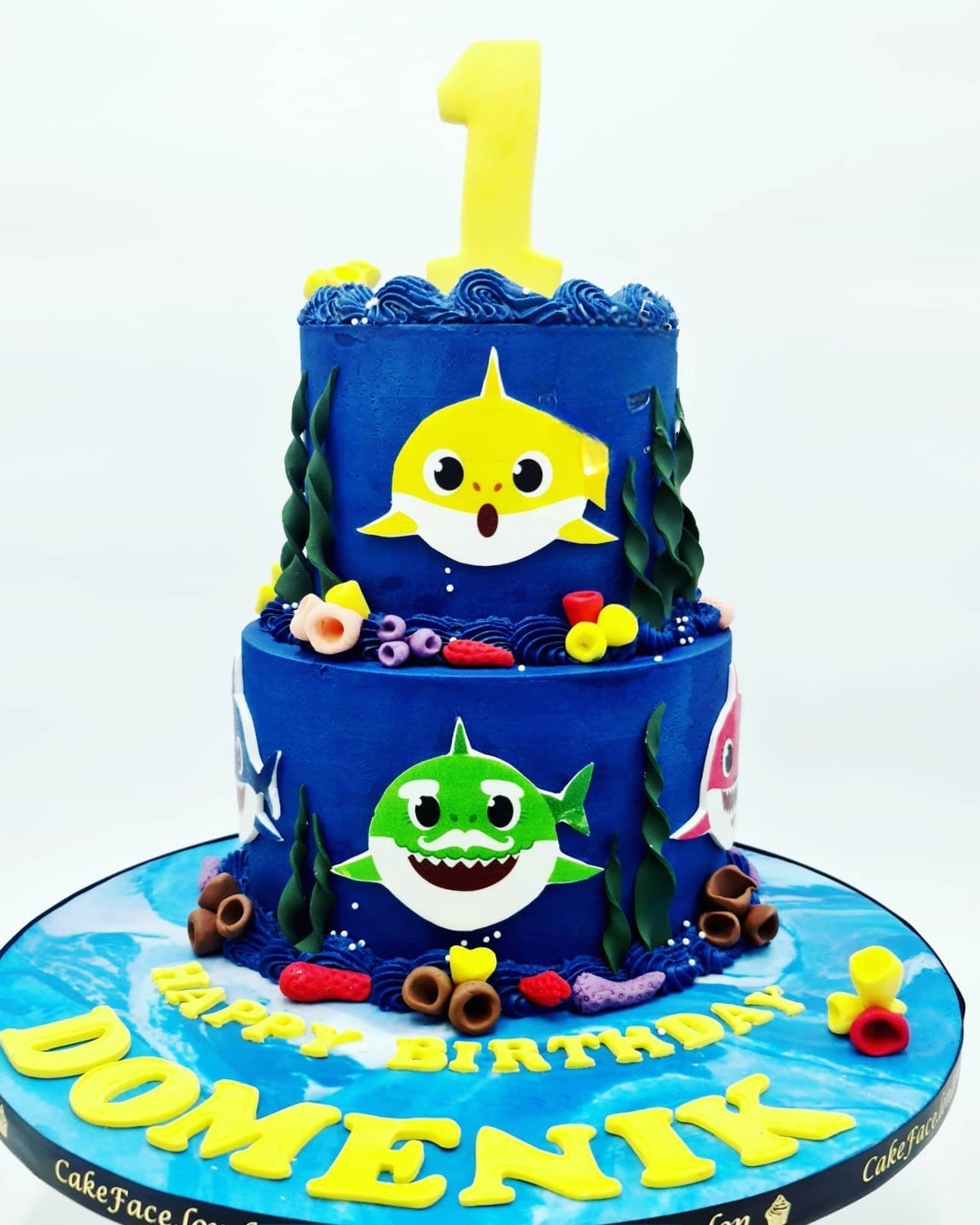 Eggless Baby Shark Fin-tastic Birthday Cake - Cake Secret