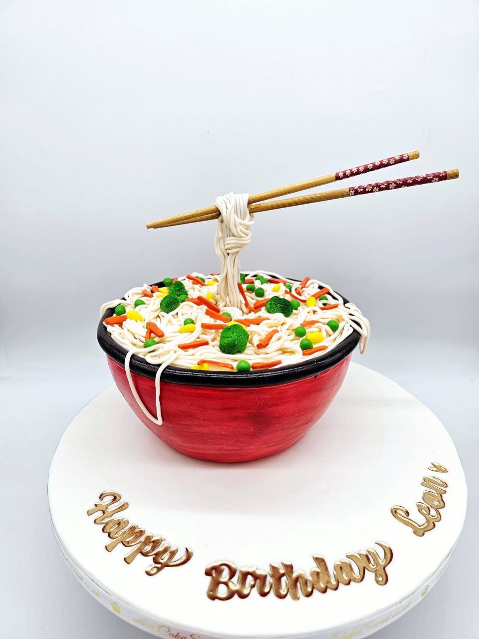 Floating Chopstick Delight 3D Ramen Noodle Bowl Cake