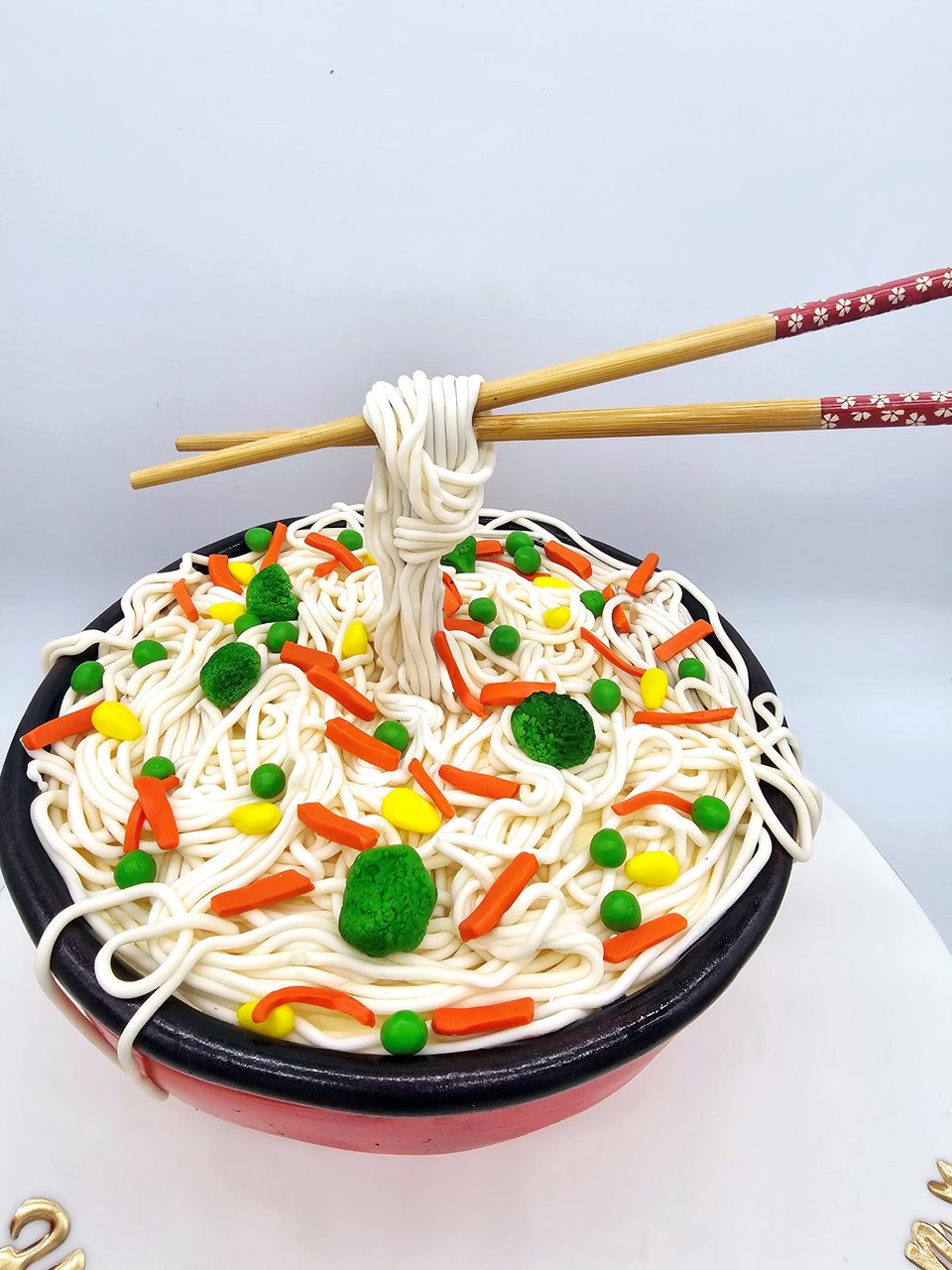 Floating Chopstick Delight 3D Ramen Noodle Bowl Cake