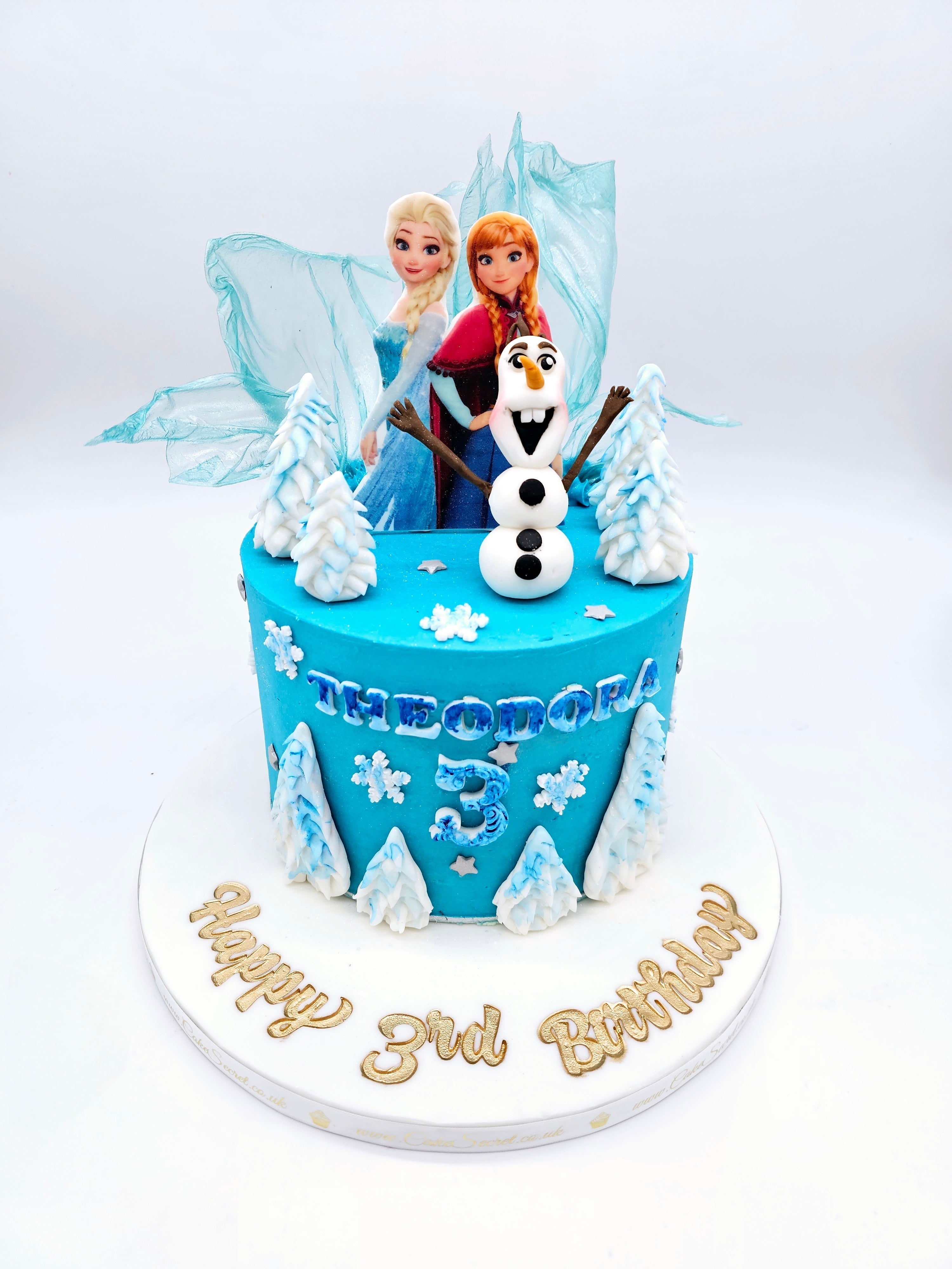 Eggless Enchanted Frozen Frost Birthday Cake