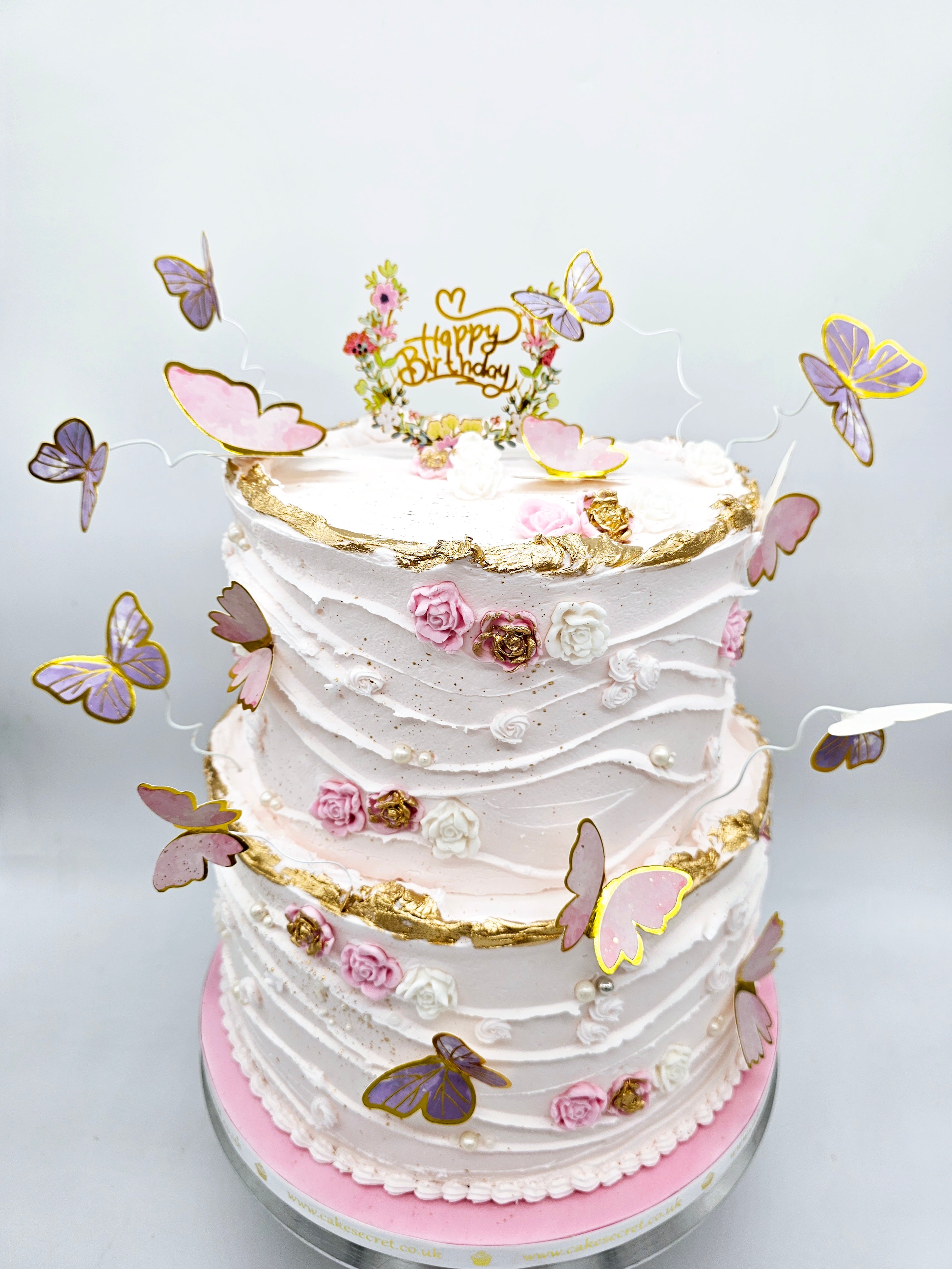 Vegan Enchanted Butterfly Bliss Birthday Cake