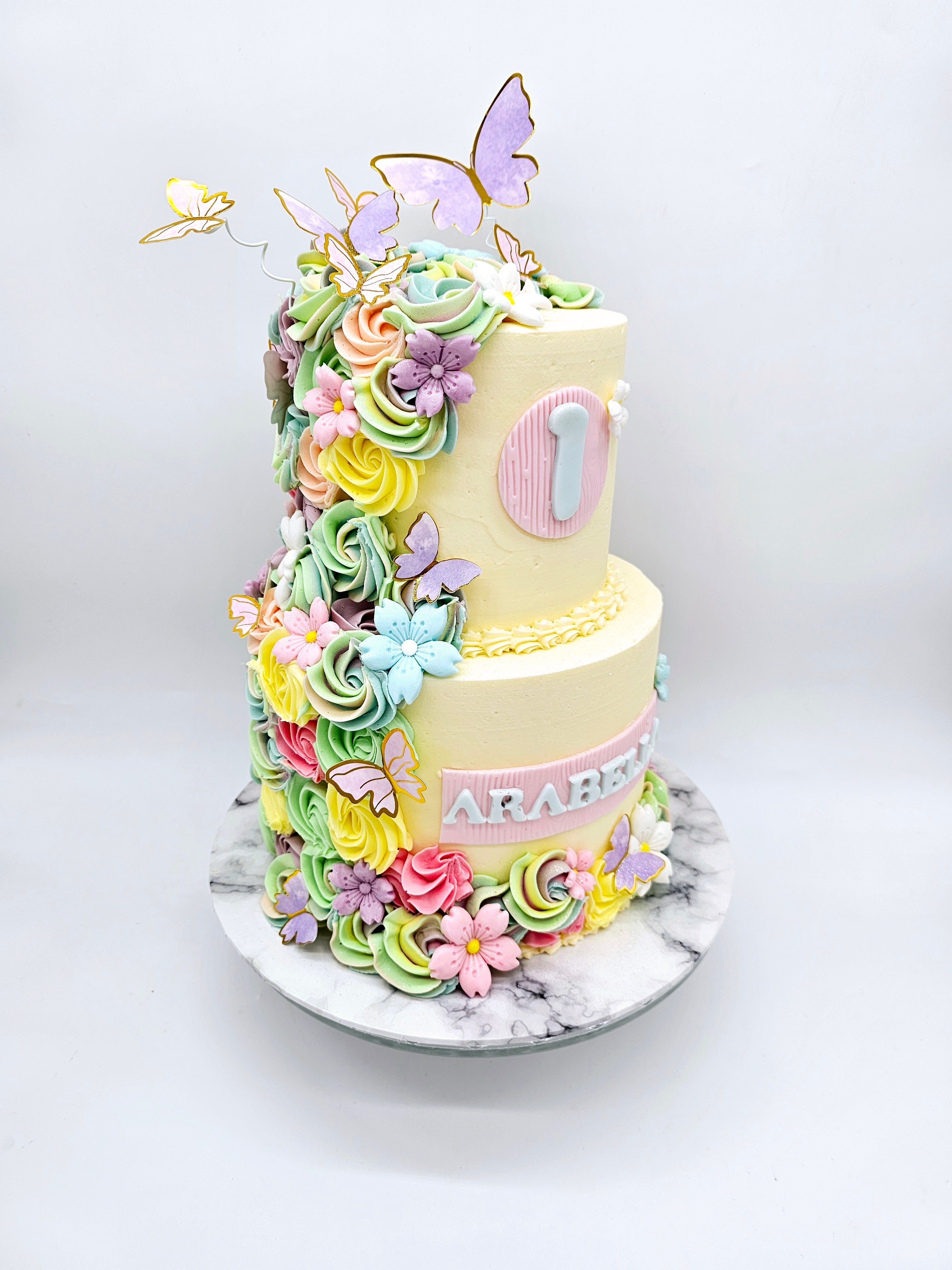 Butterfly Dreams First Birthday Cake