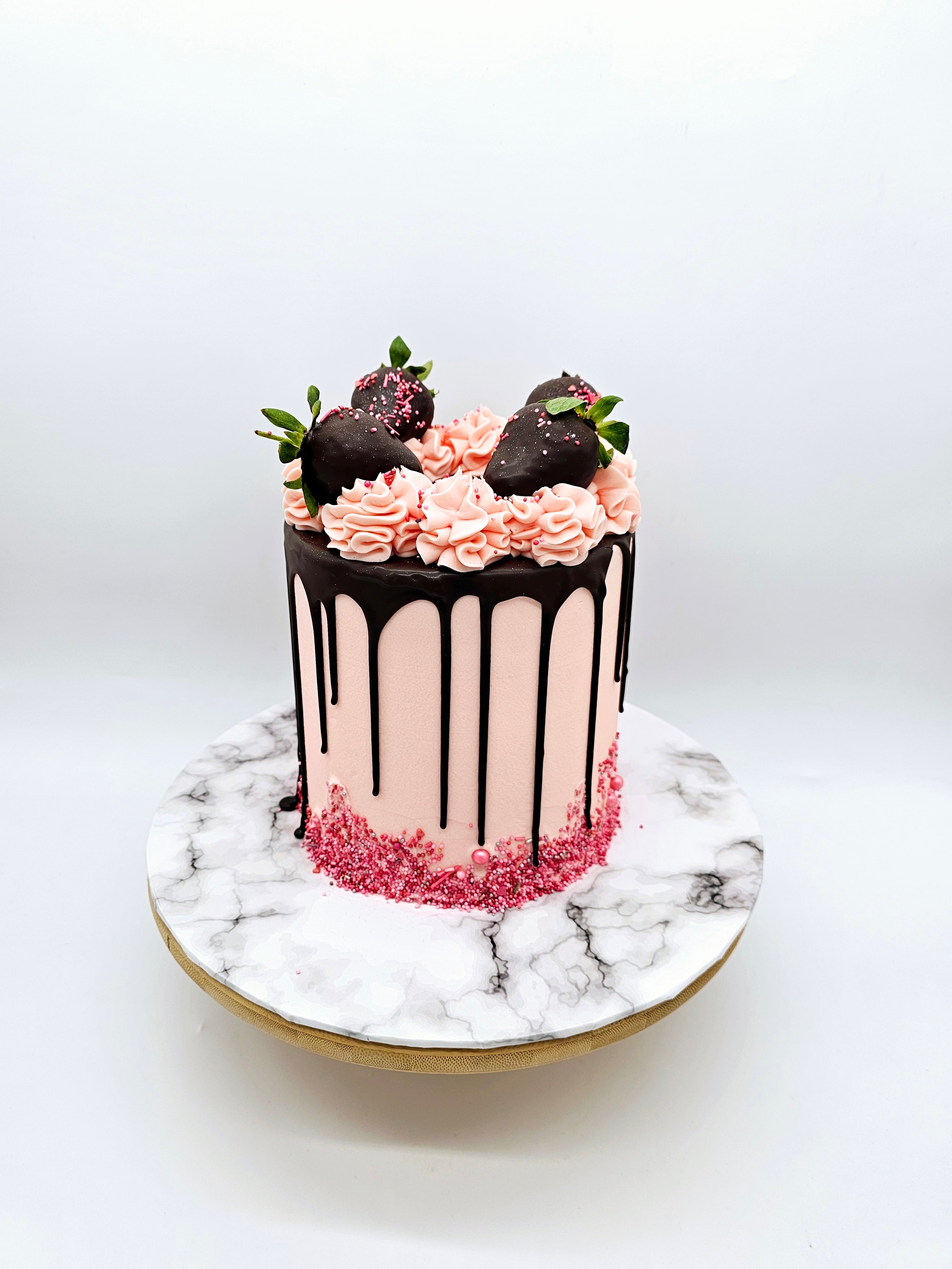 Chocolate Strawberry Valentine’s Cake