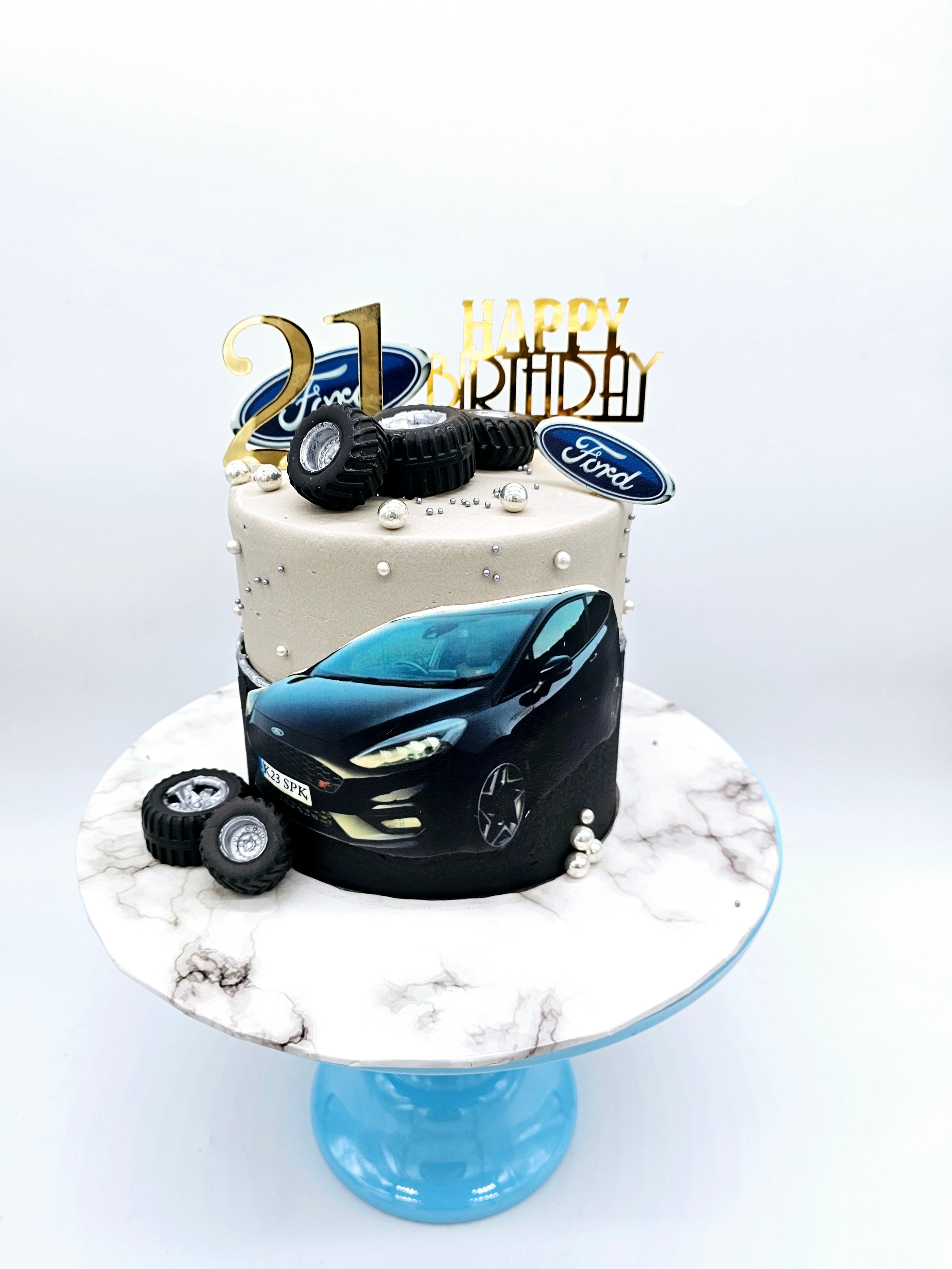 Custom Car-Themed Birthday Cake