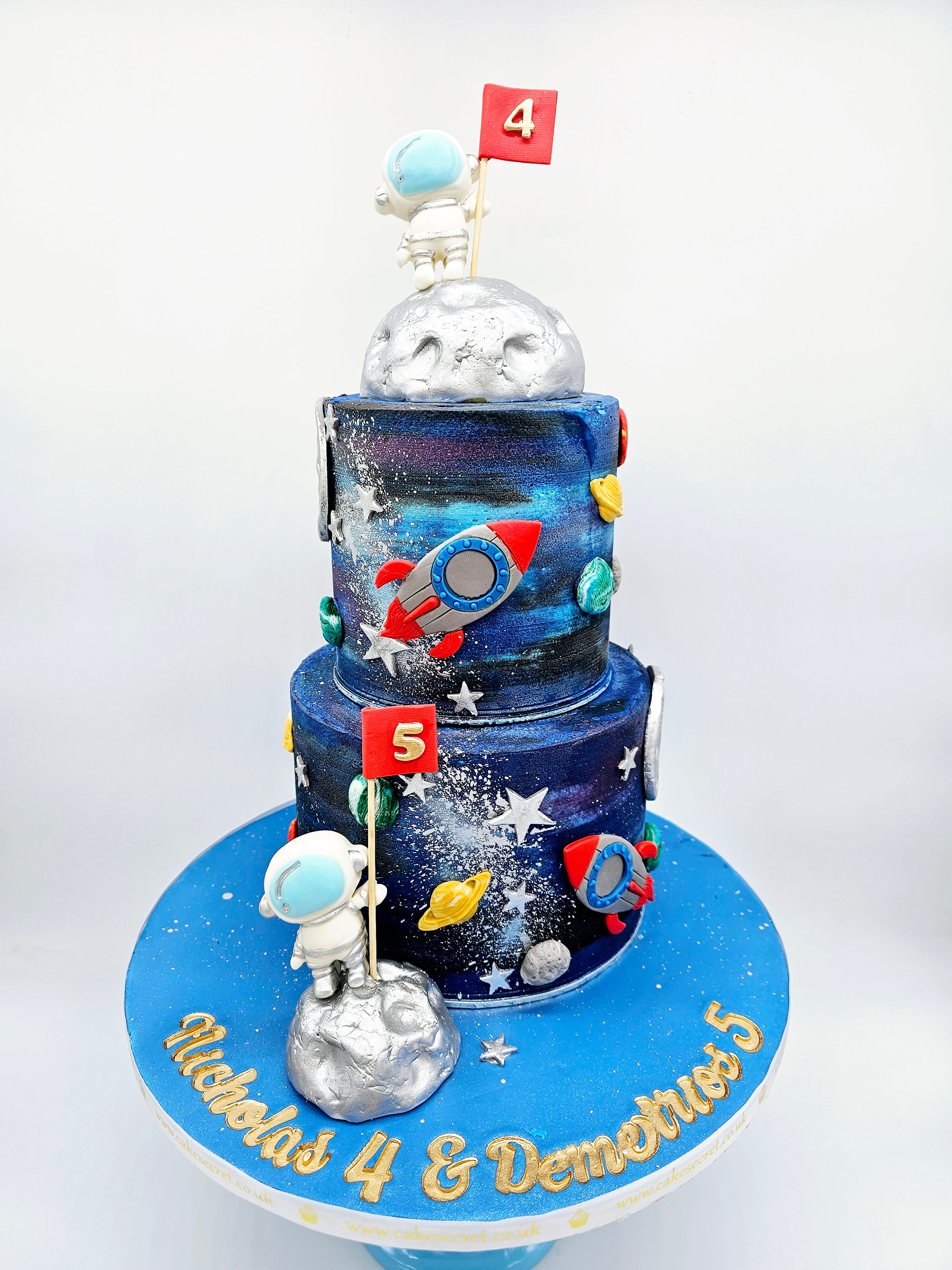 Eggless Outer Space Rocket Birthday Cake – Astronaut Galaxy Theme - Cake Secret
