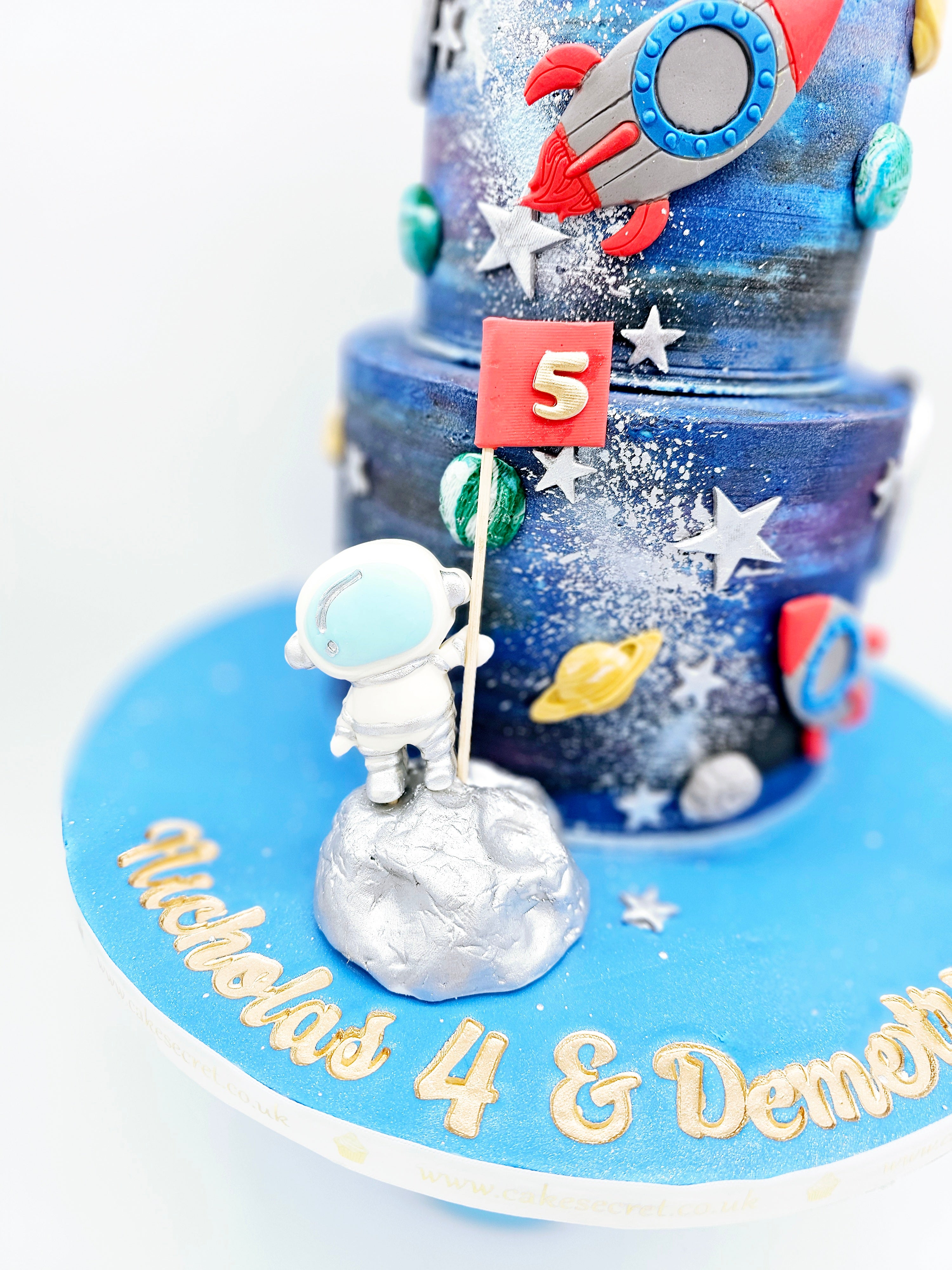 Eggless Outer Space Rocket Birthday Cake – Astronaut Galaxy Theme - Cake Secret
