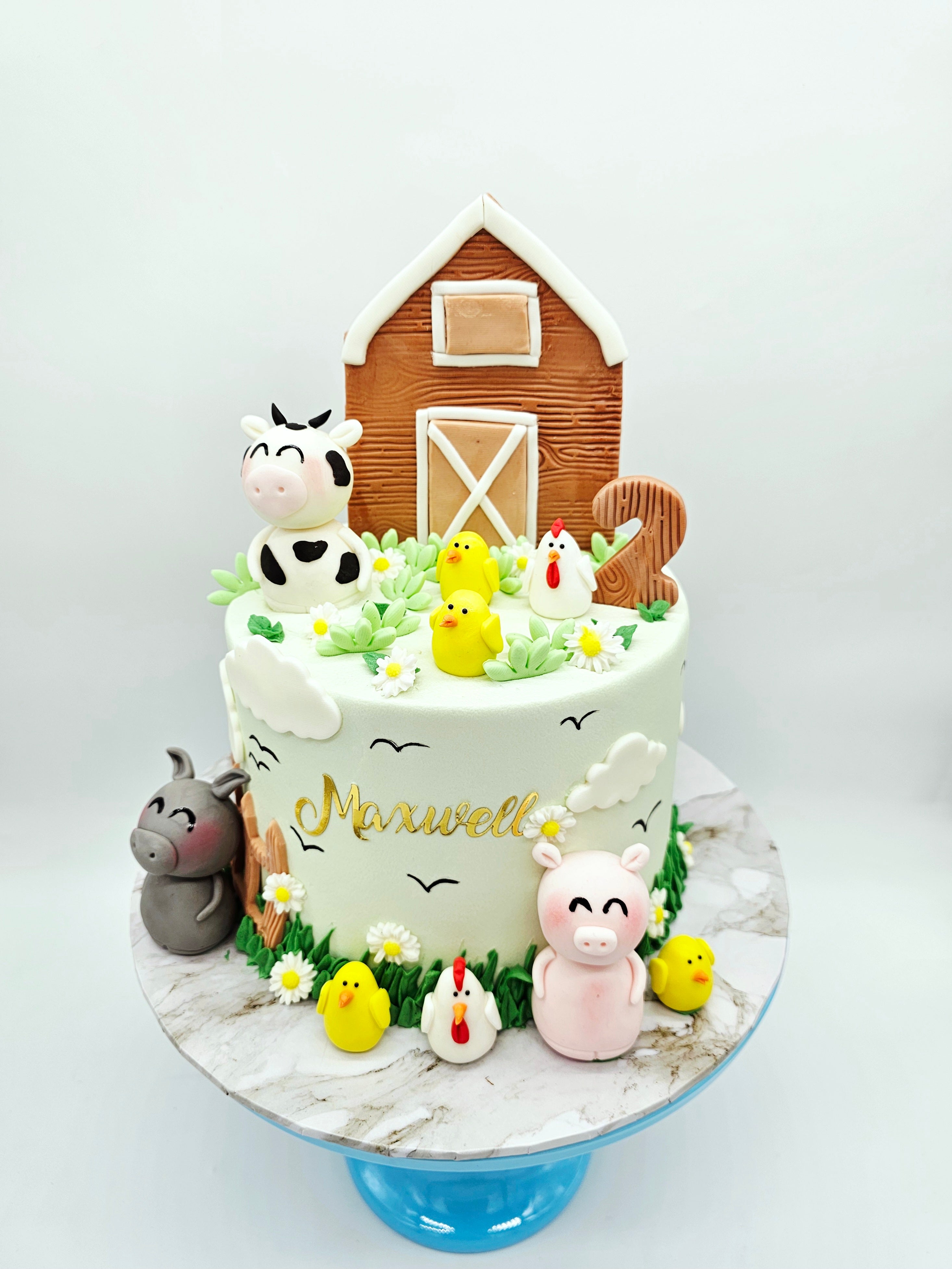 Eggless Farm Animal Birthday Cake - Cake Secret