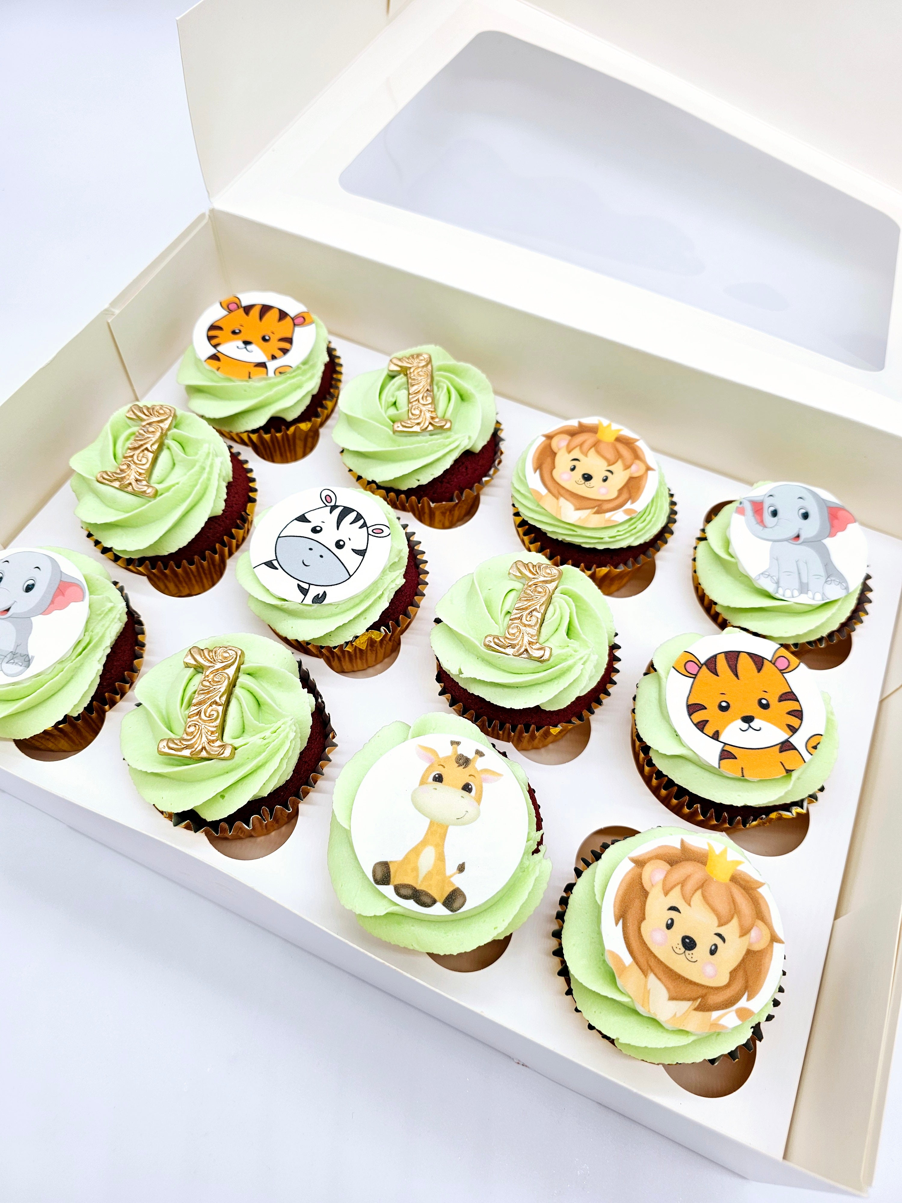 Safari Animal Birthday Cupcakes