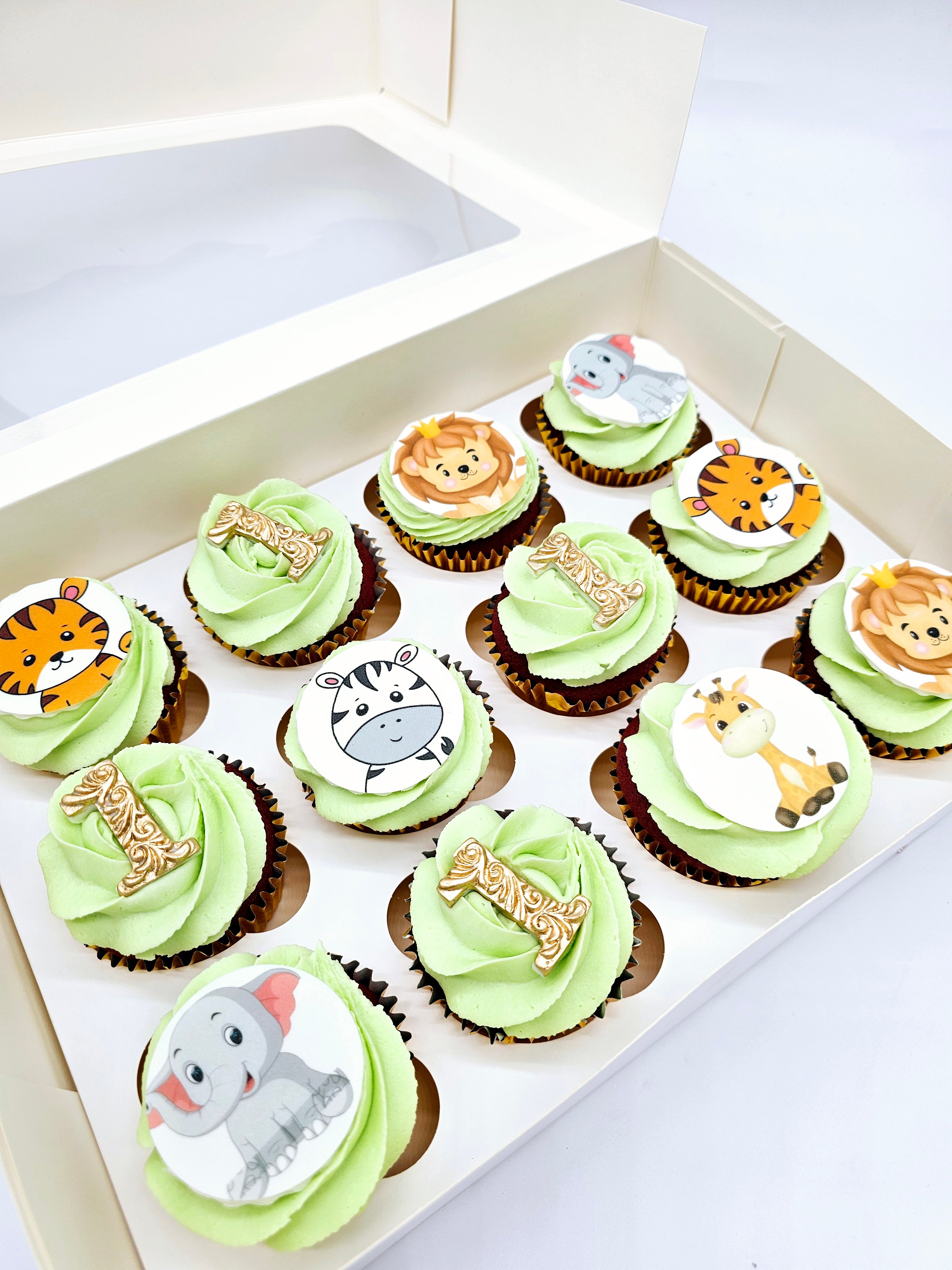 Safari Animal Birthday Cupcakes