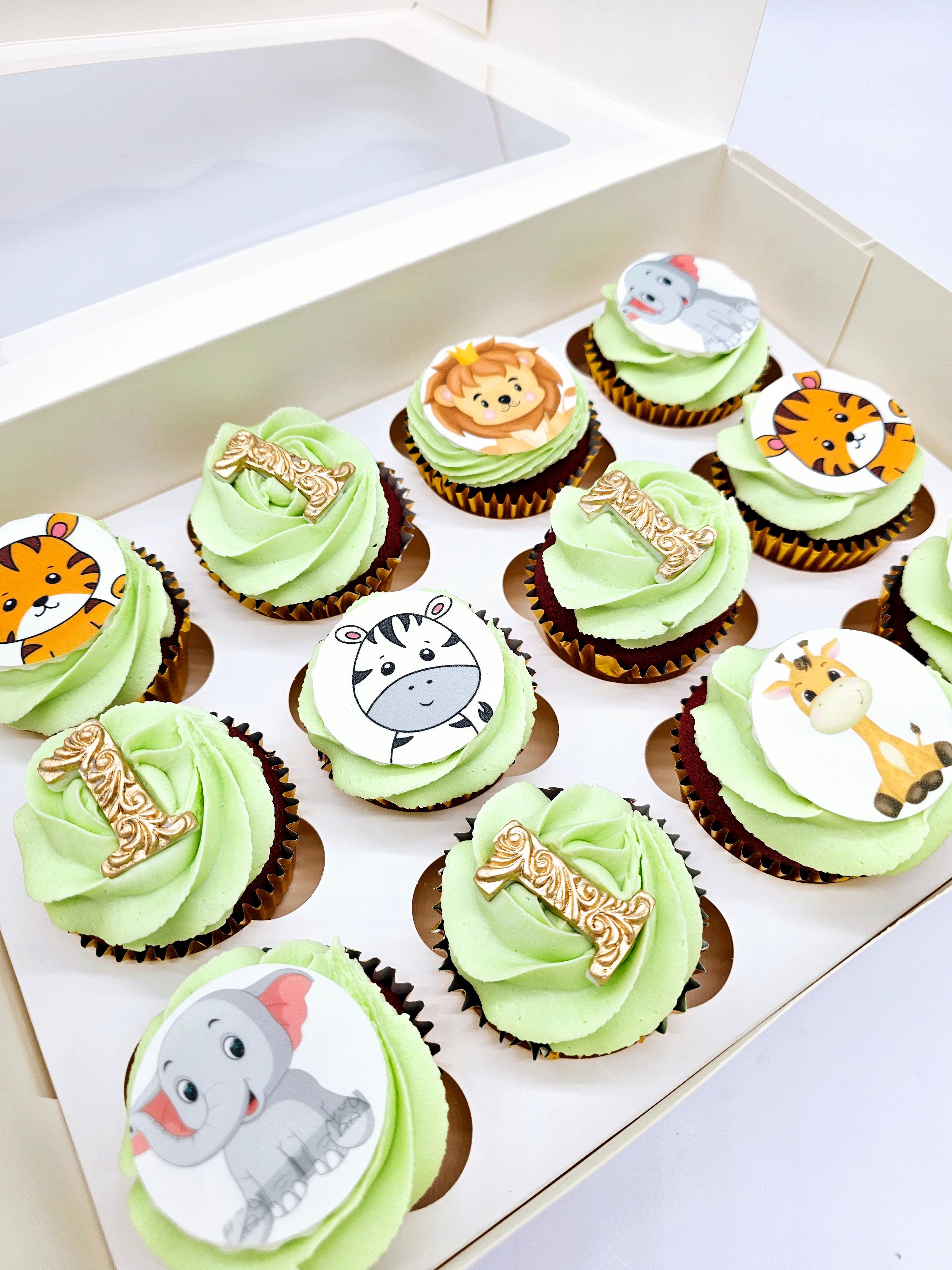 Safari Animal Birthday Cupcakes