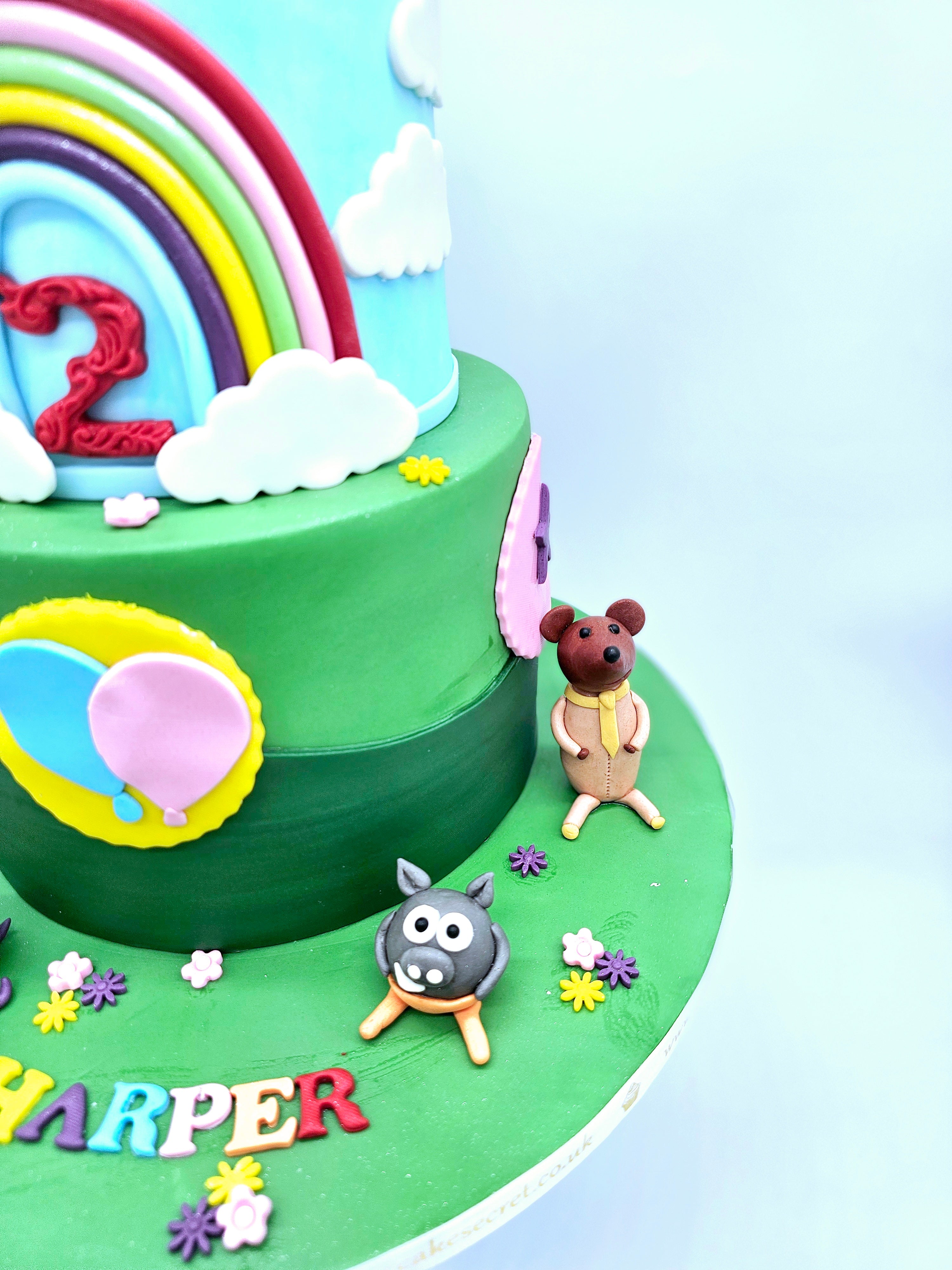Hey Duggee Inspired Two-Tier Birthday Cake