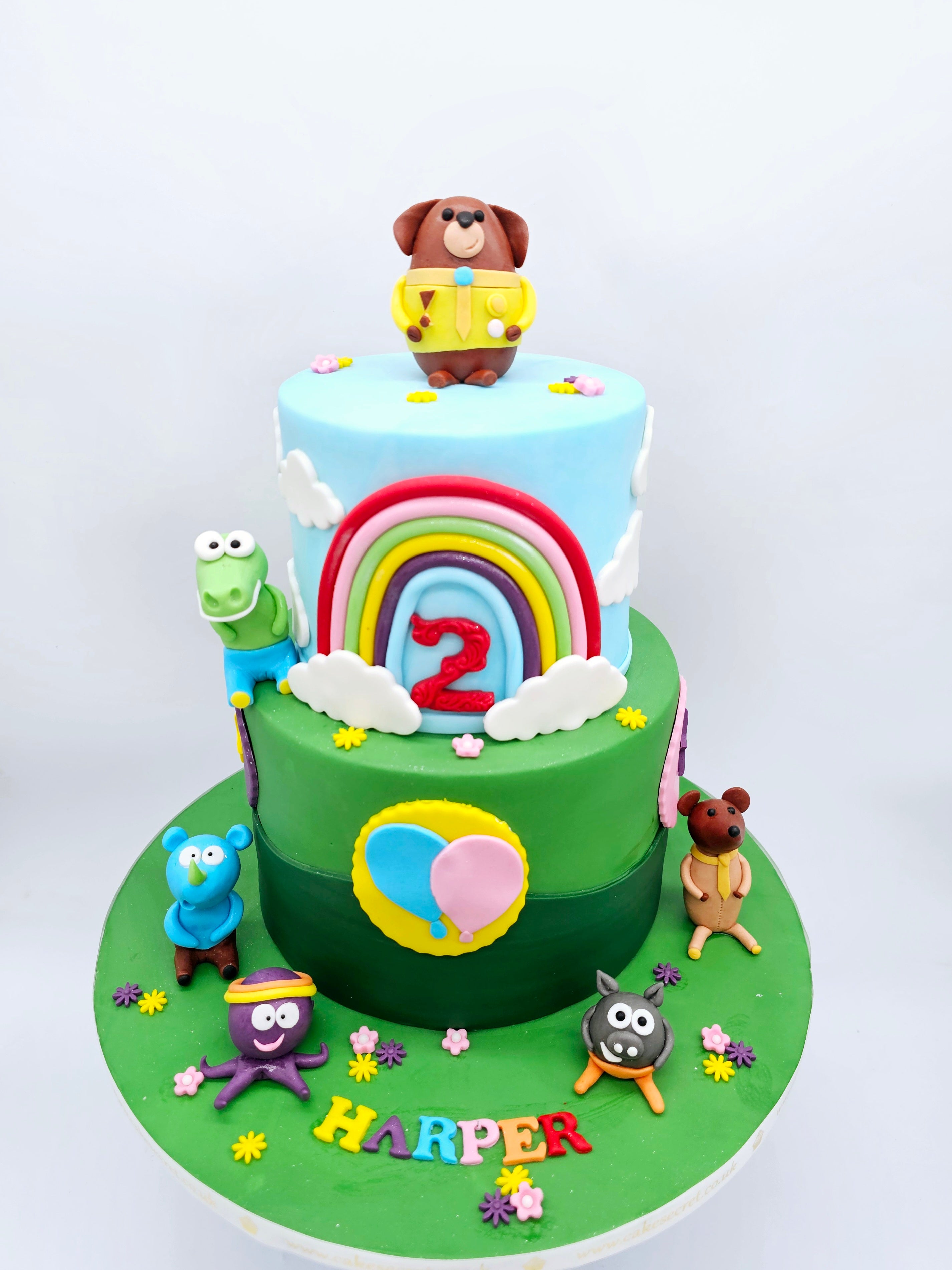 Hey Duggee Inspired Two-Tier Birthday Cake