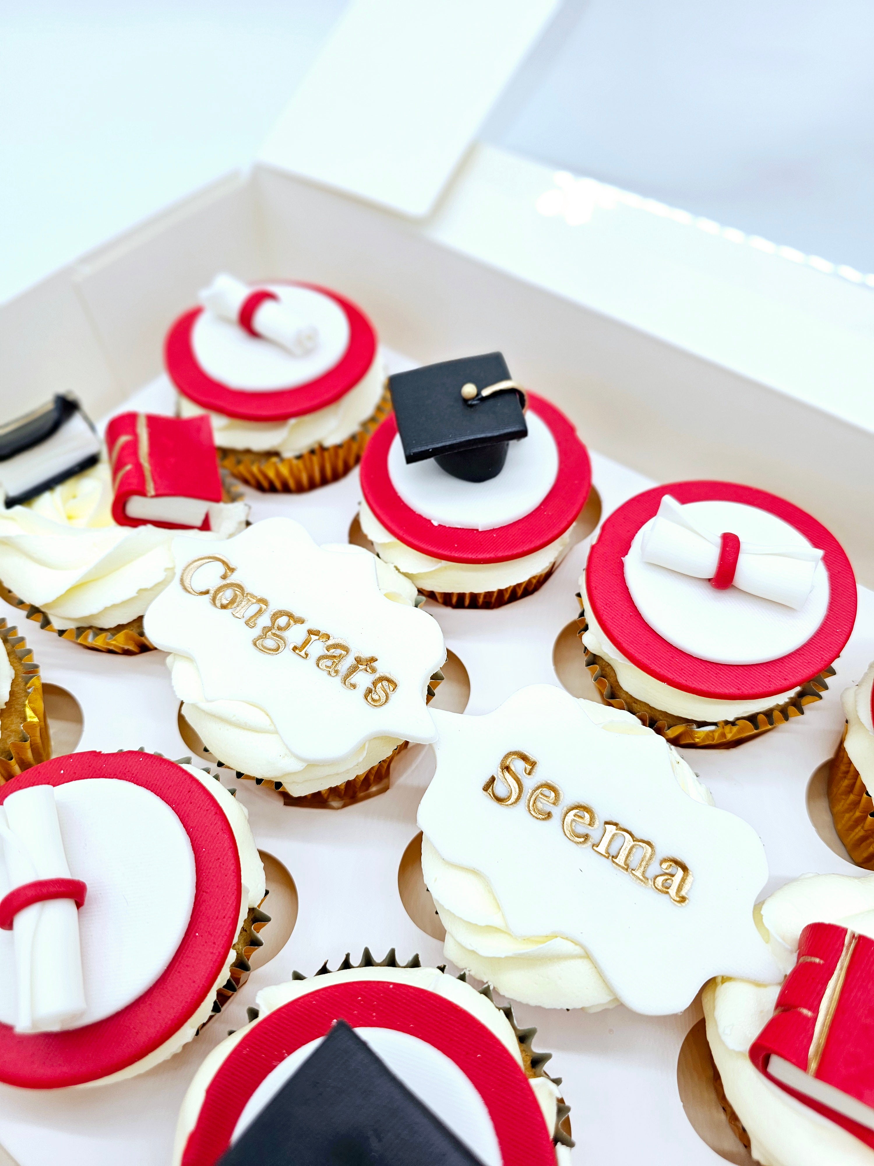 Gluten-Free Personalized Graduation Cupcakes