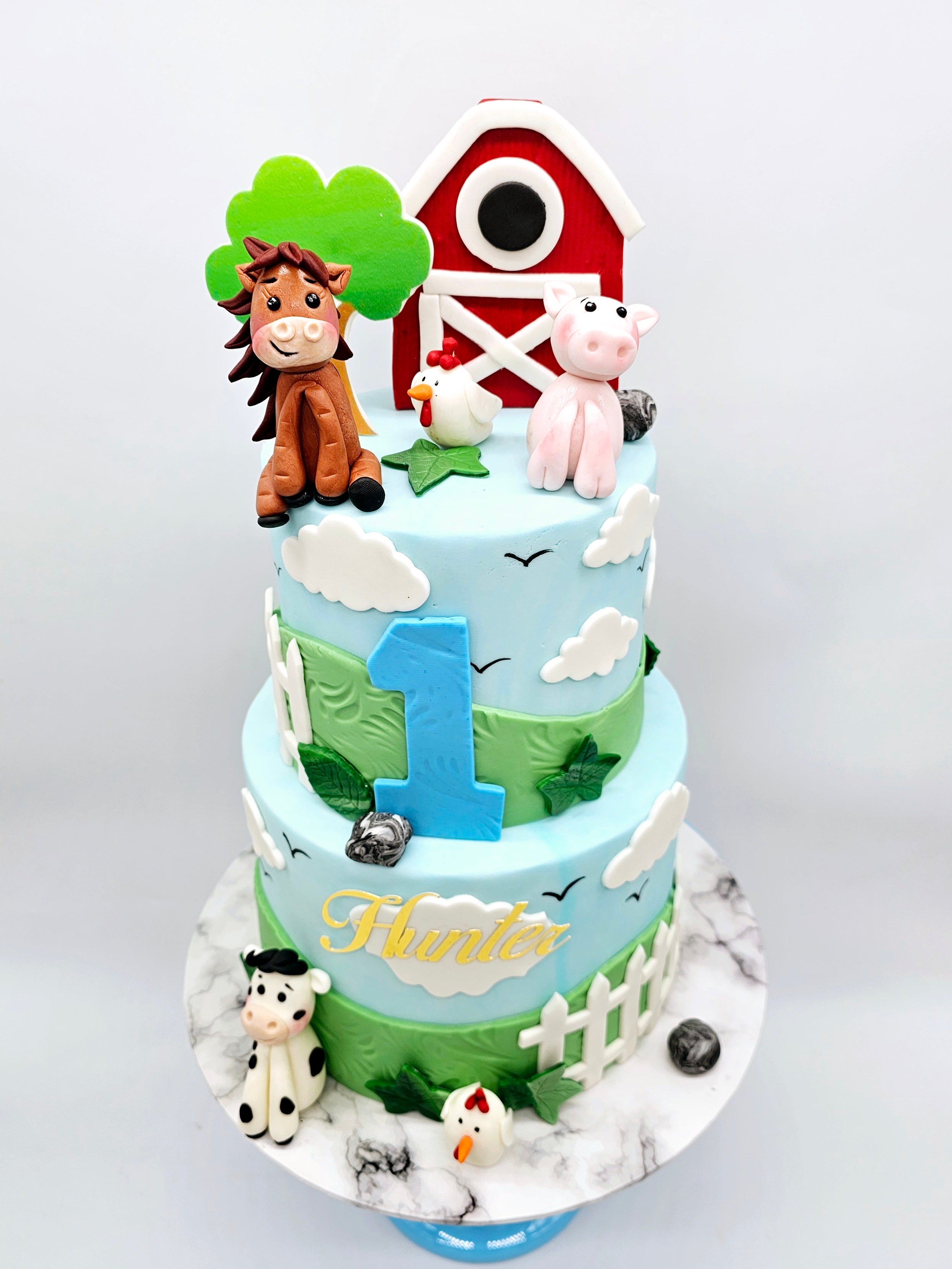 Custom Farm Theme Barnyard Cake