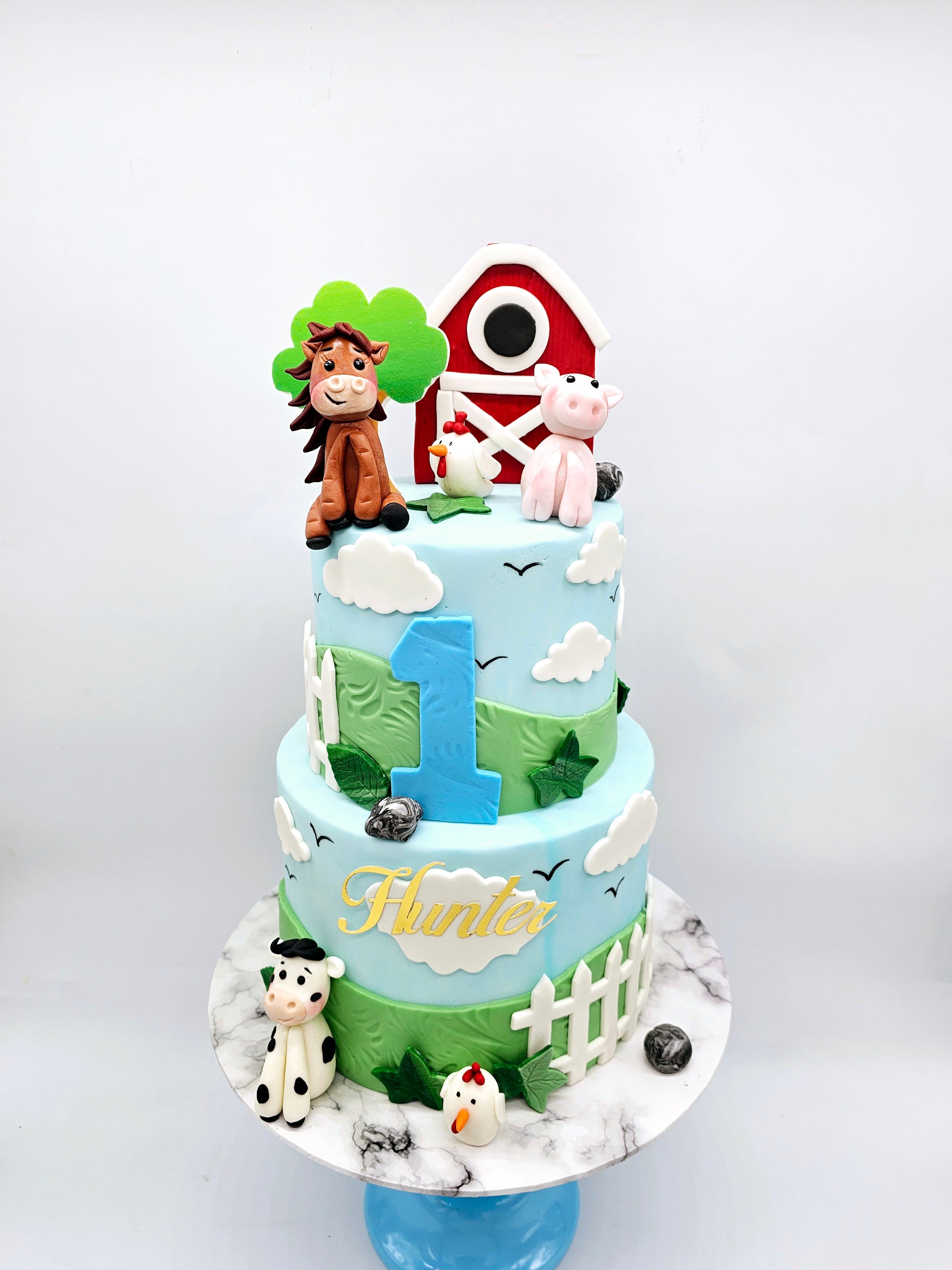 Custom Farm Theme Barnyard Cake