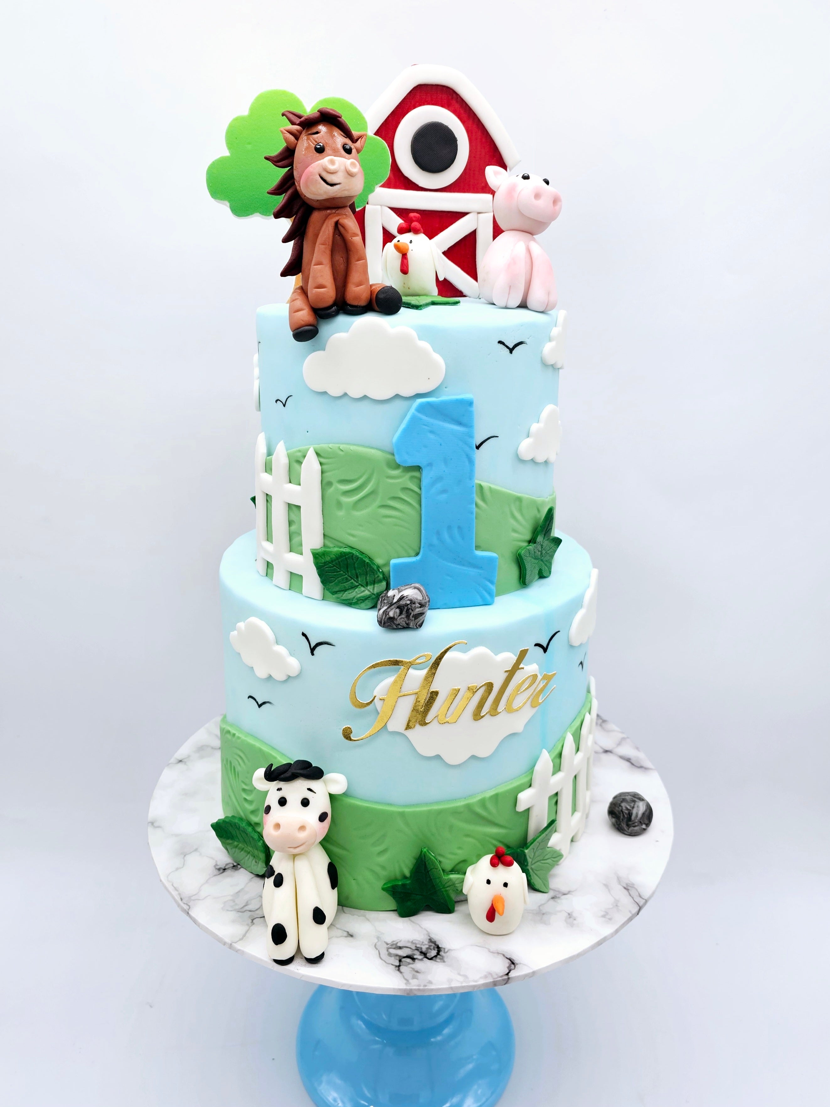 Custom Farm Theme Barnyard Cake