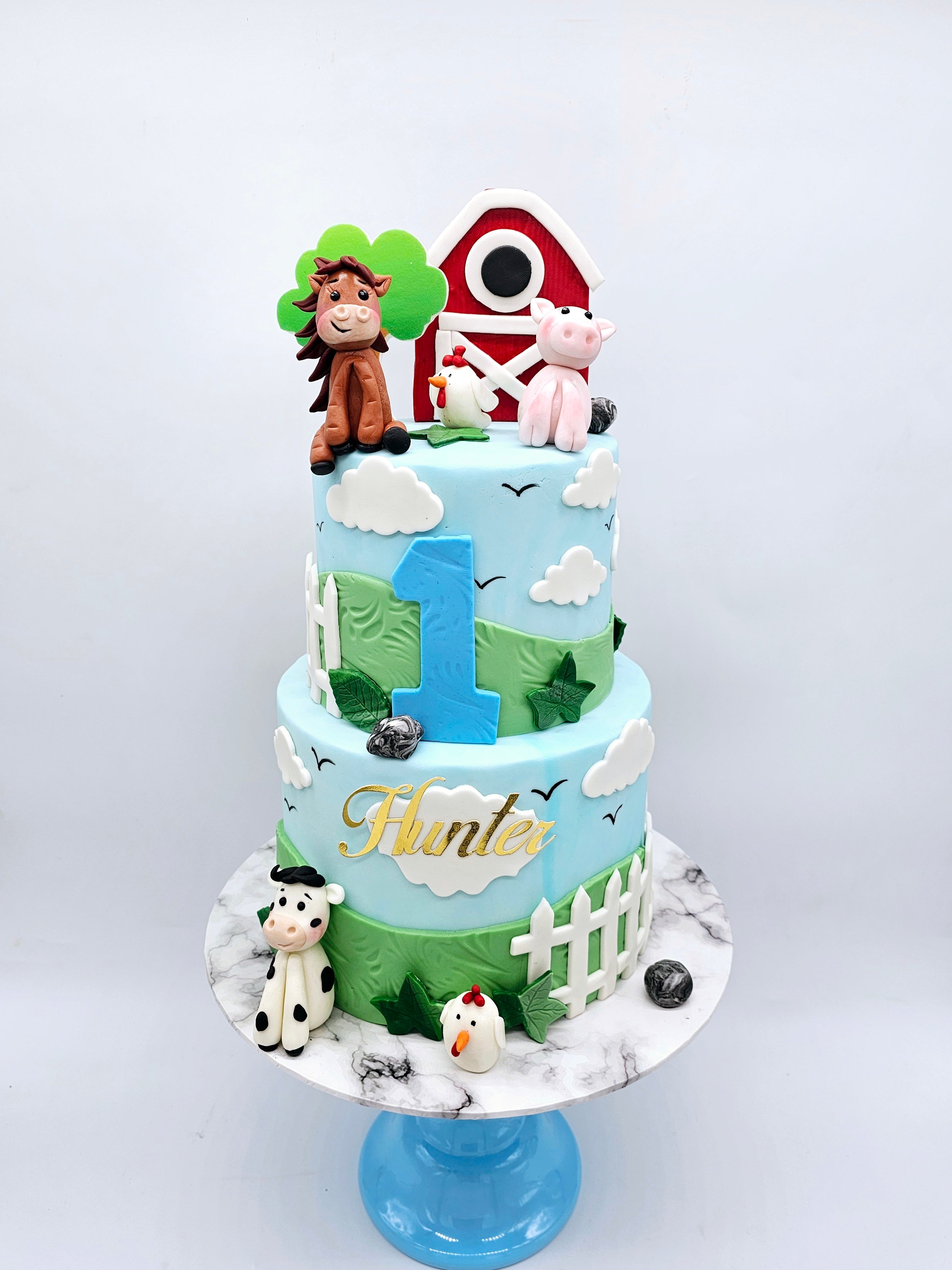 Custom Farm Theme Barnyard Cake