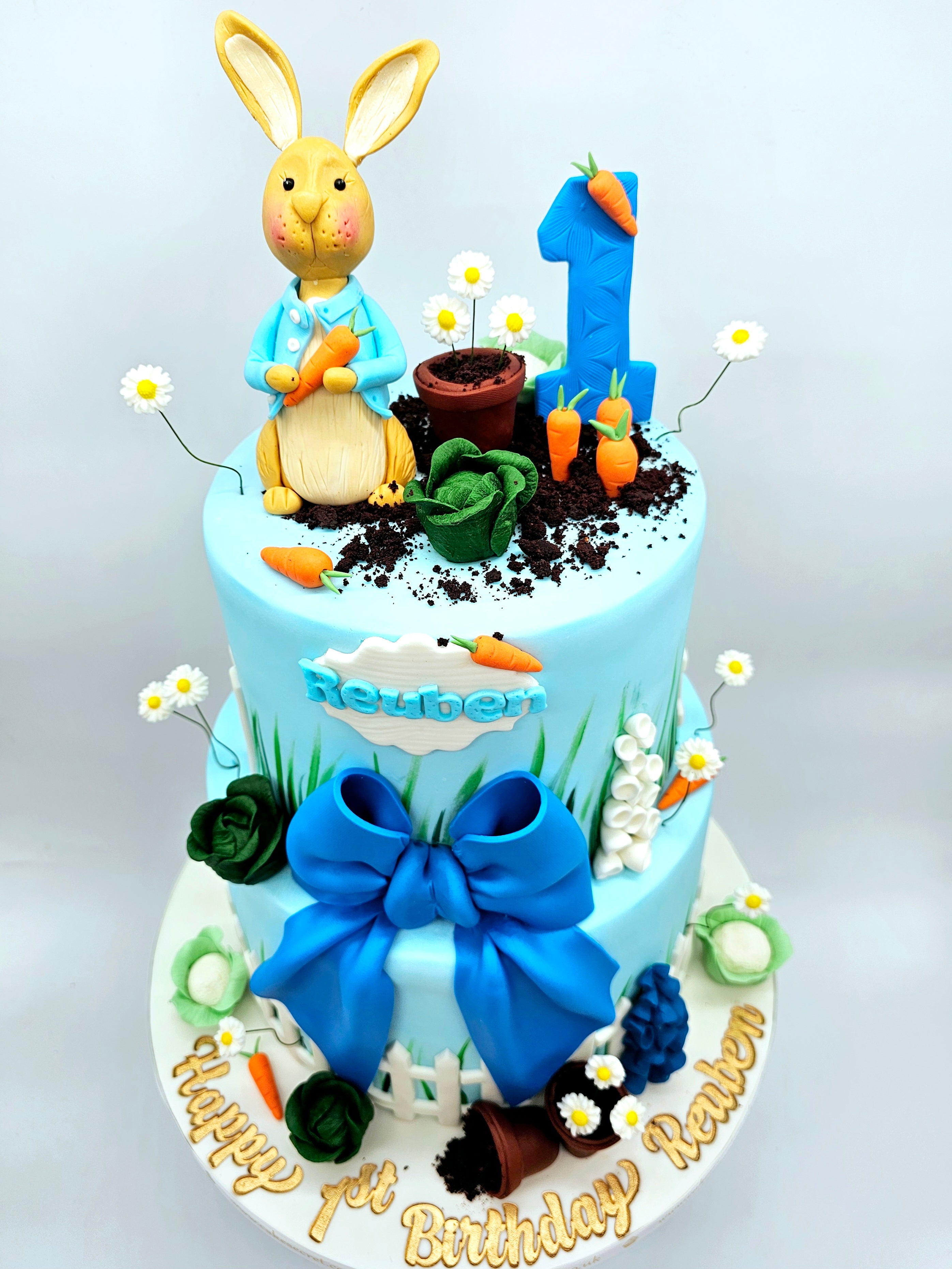 Peter Rabbit Inspired Two-Tier Birthday Cake
