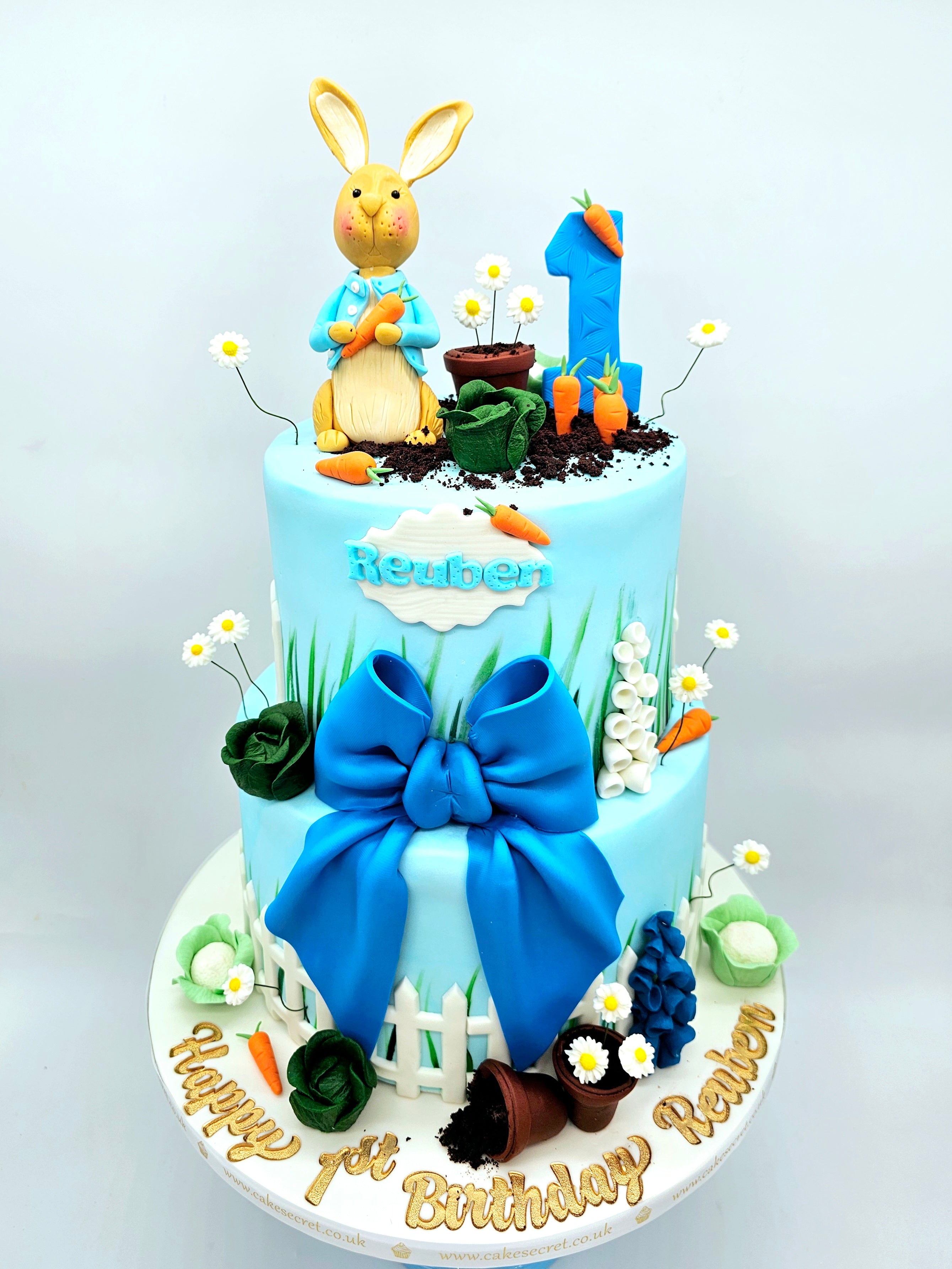 Peter Rabbit Inspired Two-Tier Birthday Cake