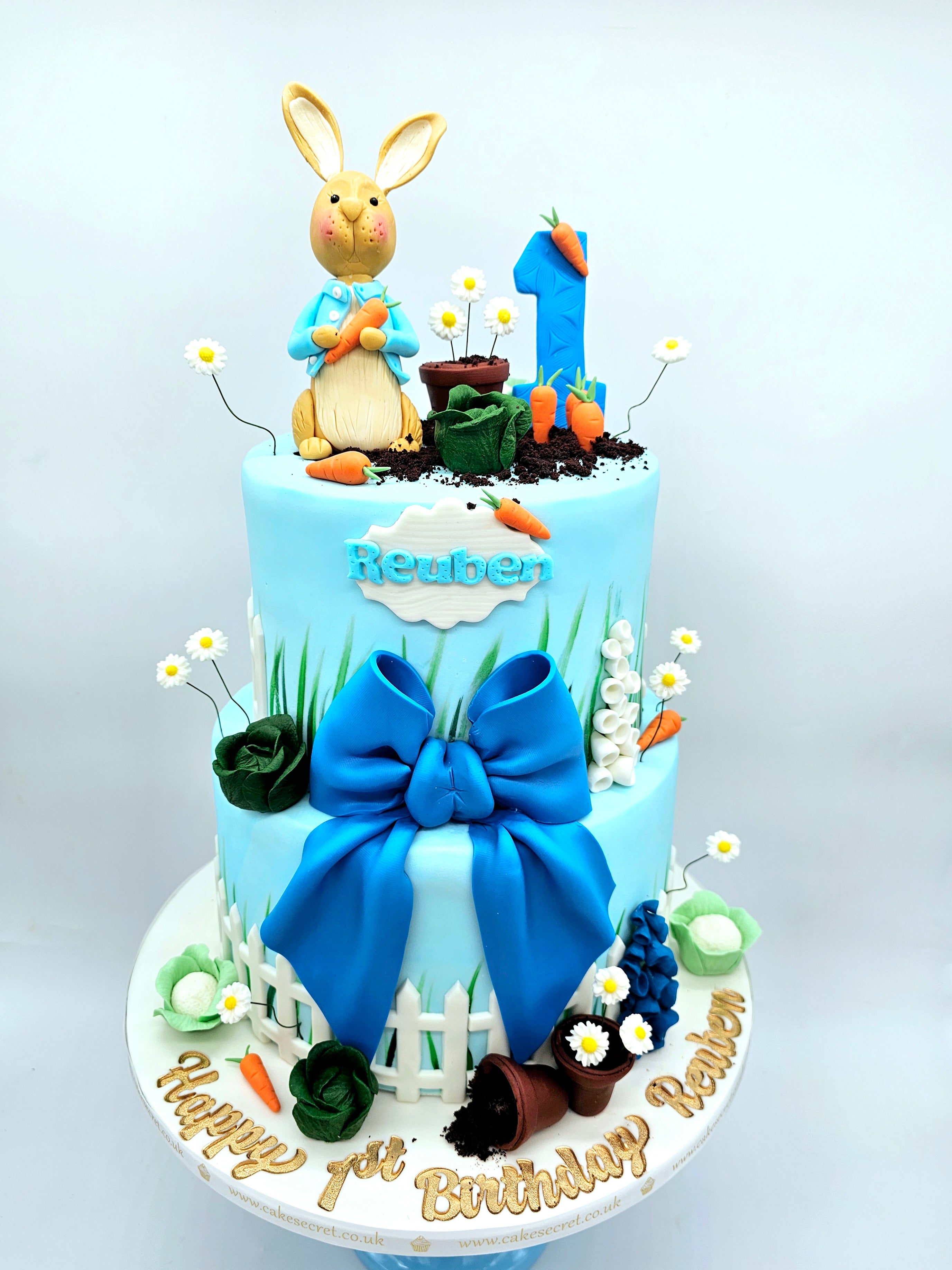 Peter Rabbit Inspired Two-Tier Birthday Cake