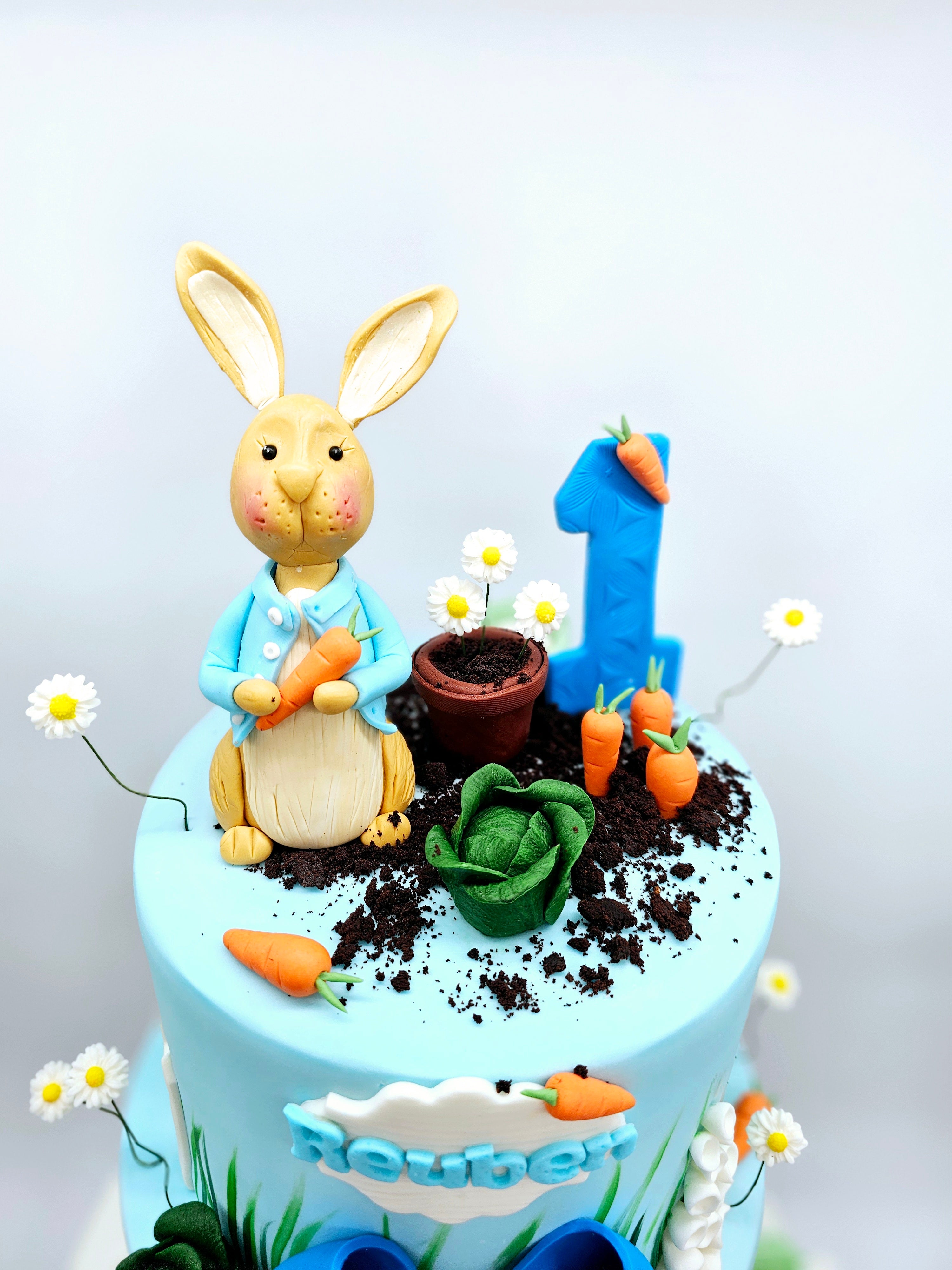 Peter Rabbit Inspired Two-Tier Birthday Cake