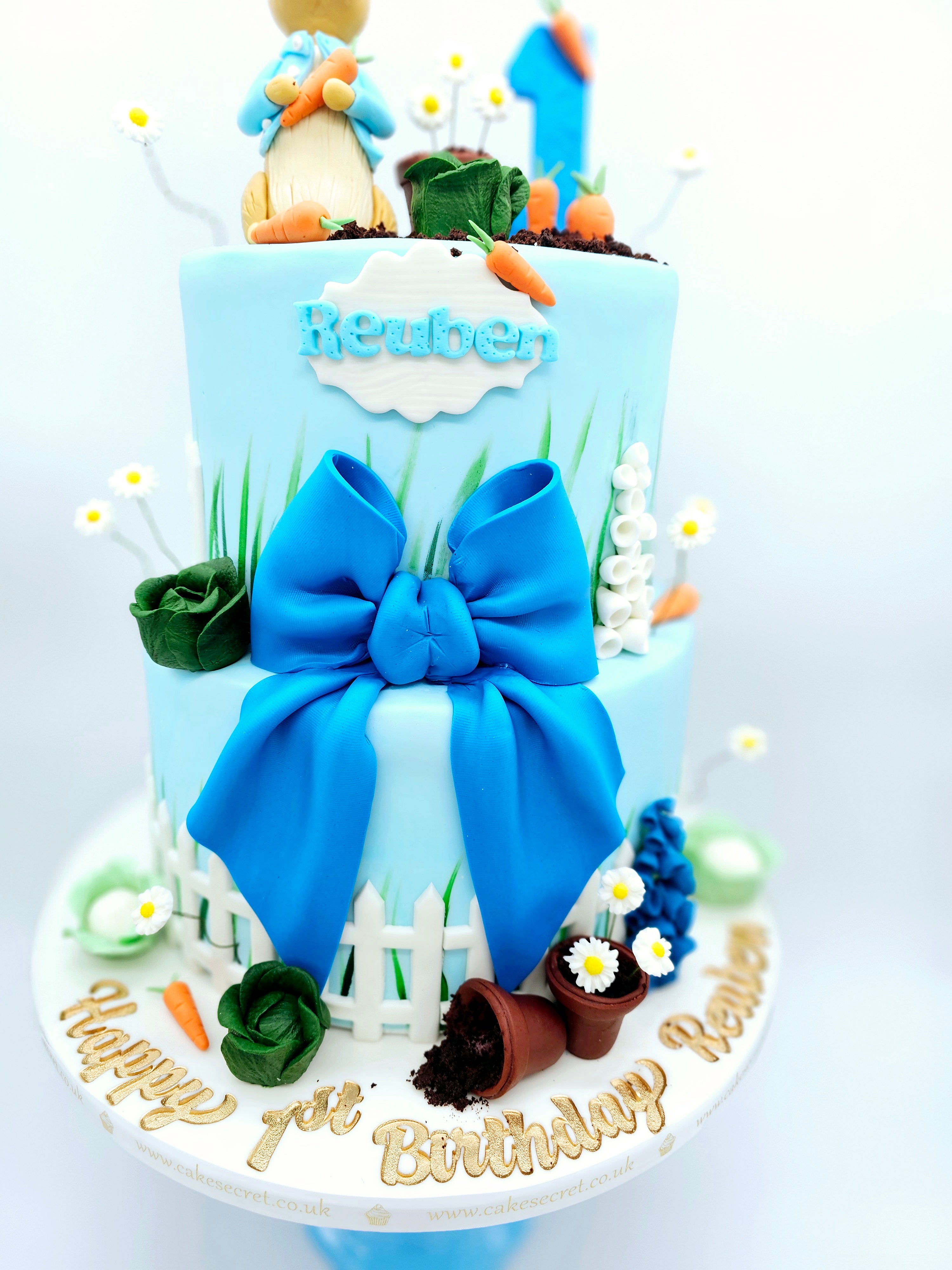 Peter Rabbit Inspired Two-Tier Birthday Cake