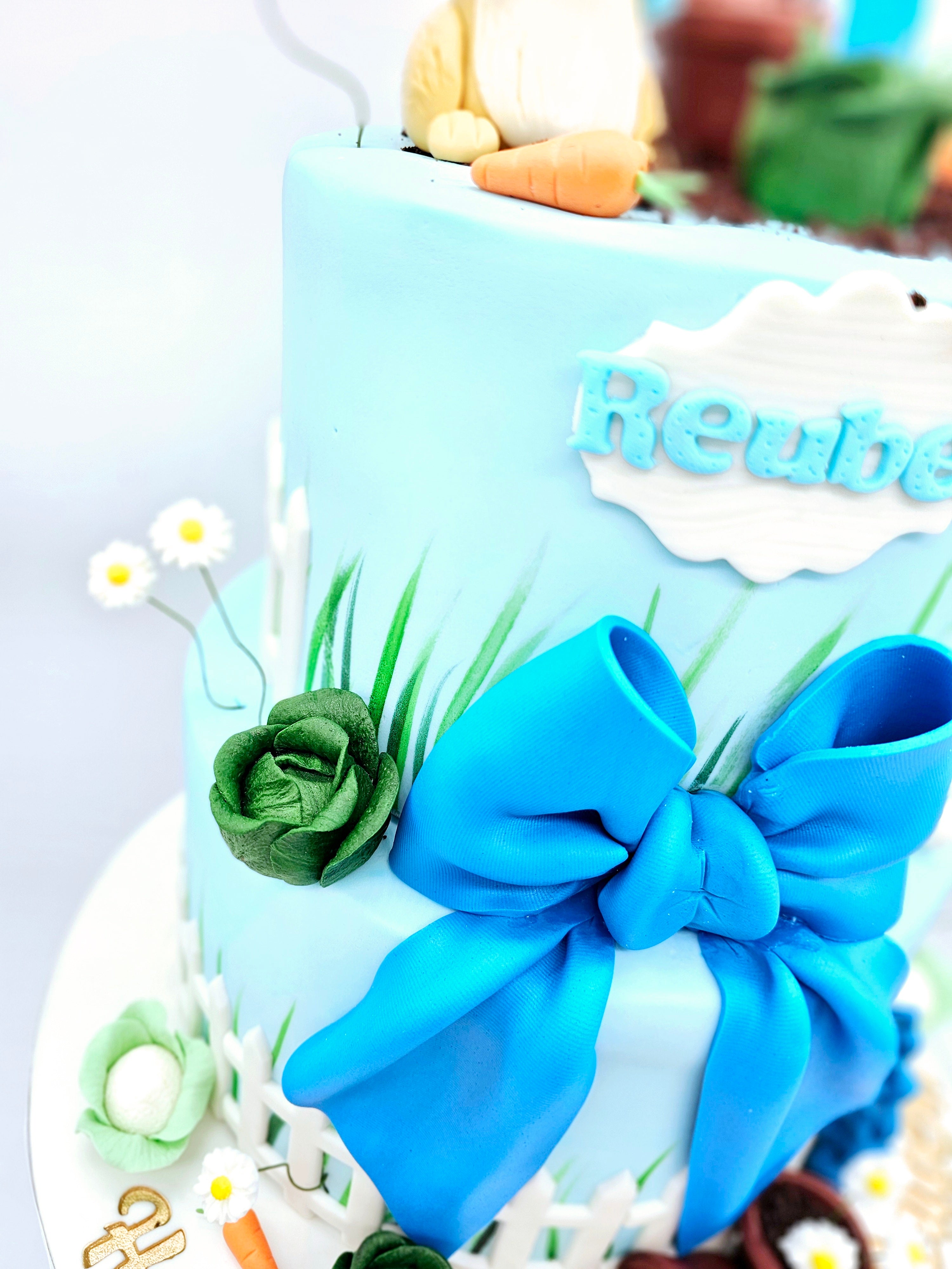 Peter Rabbit Inspired Two-Tier Birthday Cake