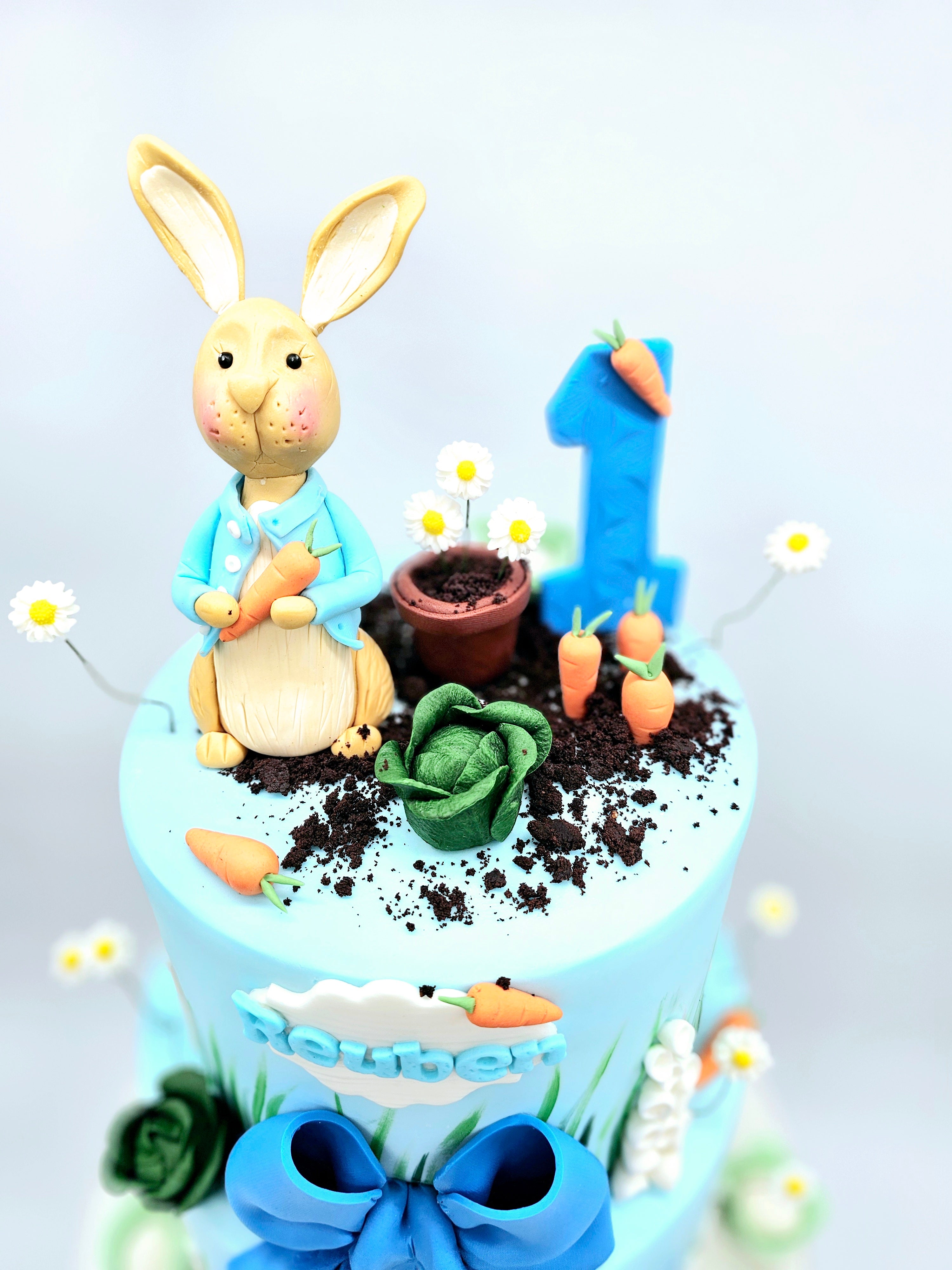 Peter Rabbit Inspired Two-Tier Birthday Cake