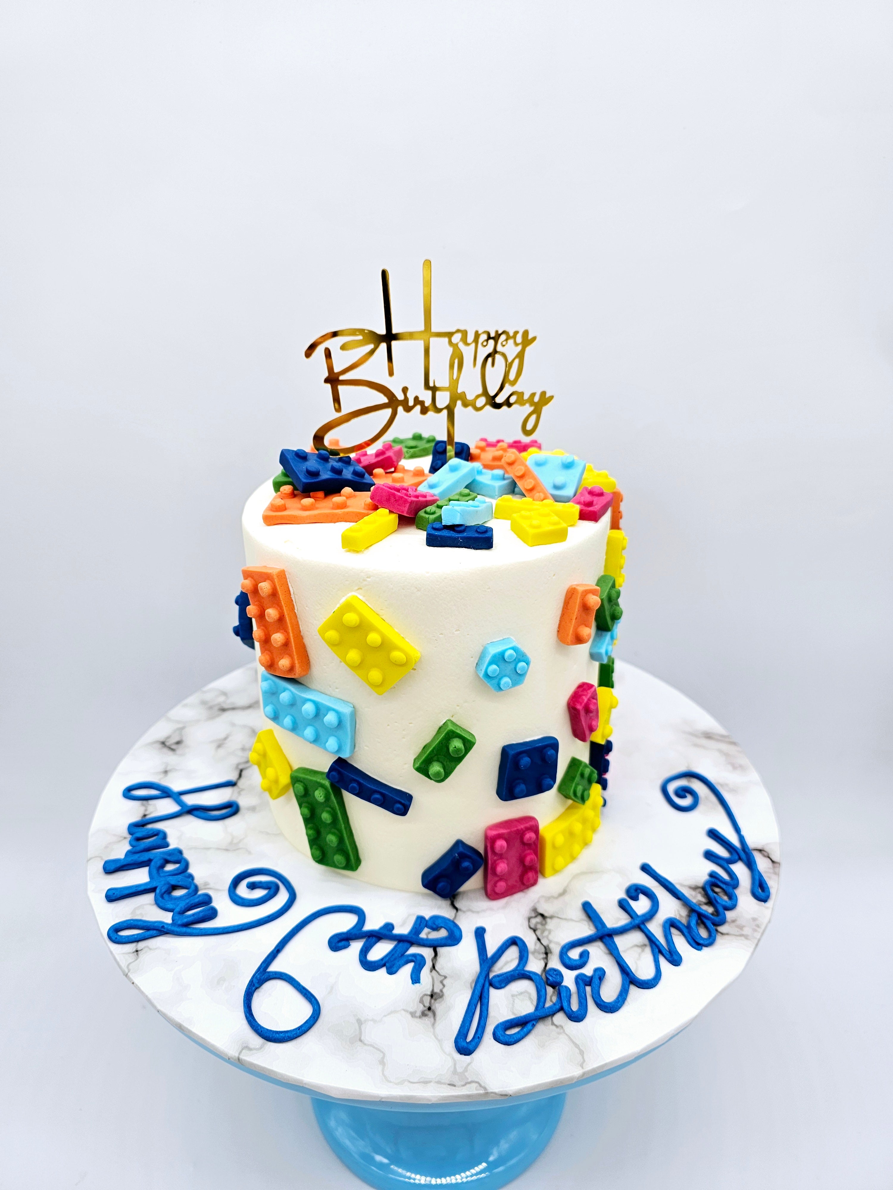 Colourful Building Block Lego Birthday Cake