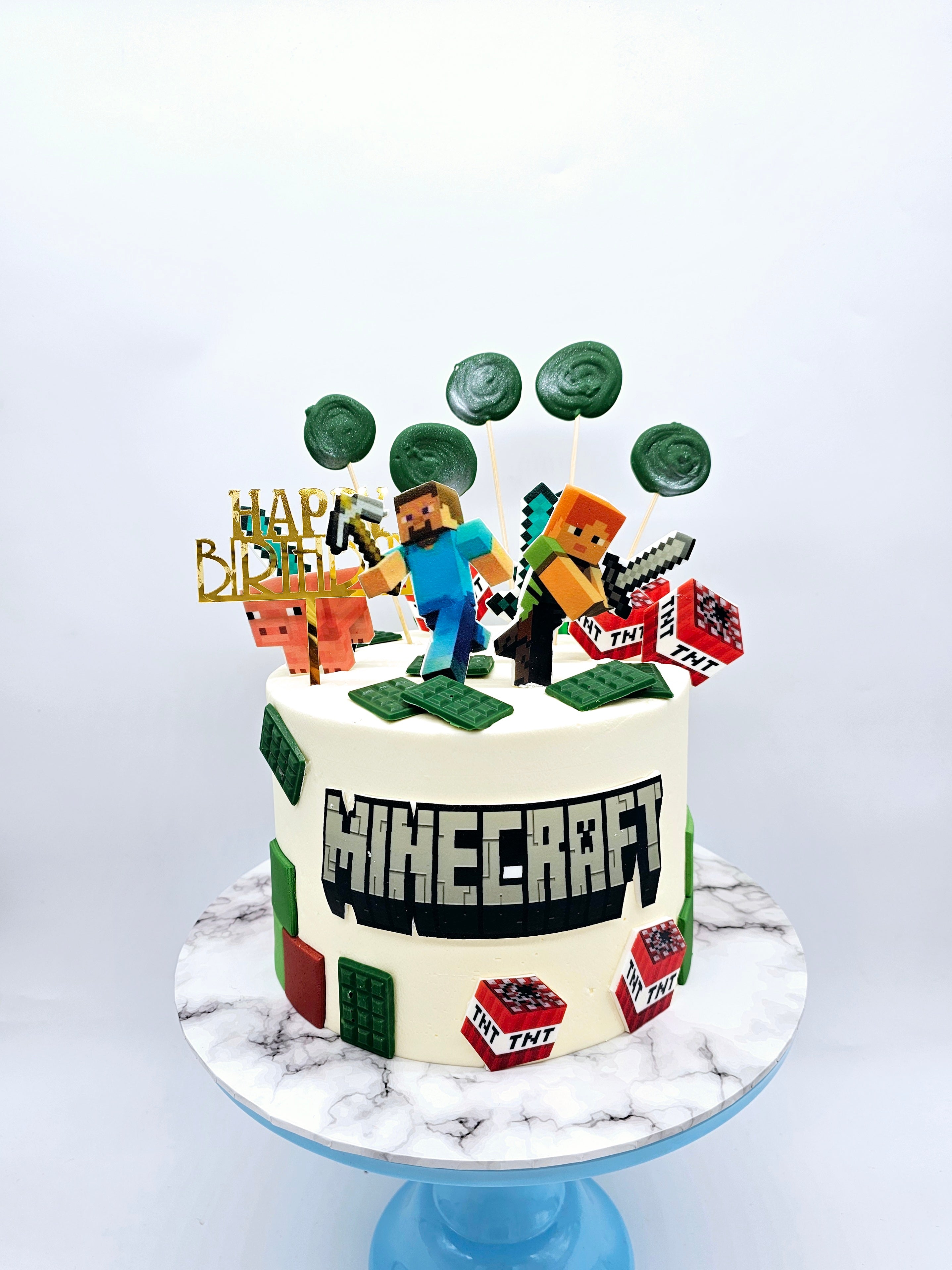 Minecraft Inspired Video Game Birthday Cake